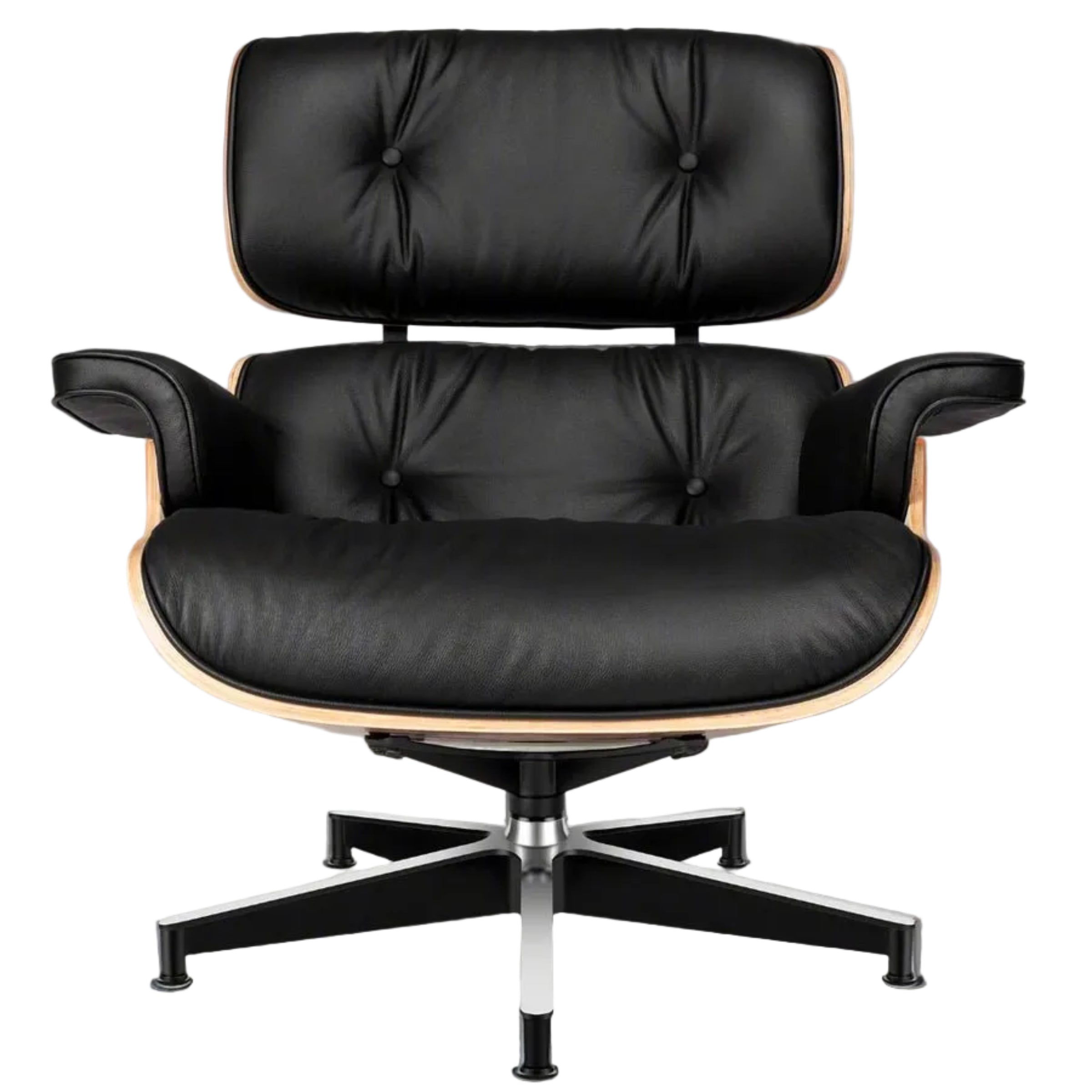 Charles Eames Inspired Modern Lounge Chair & Ottoman Set – XL Ergonomic Design - Aura Furnitures