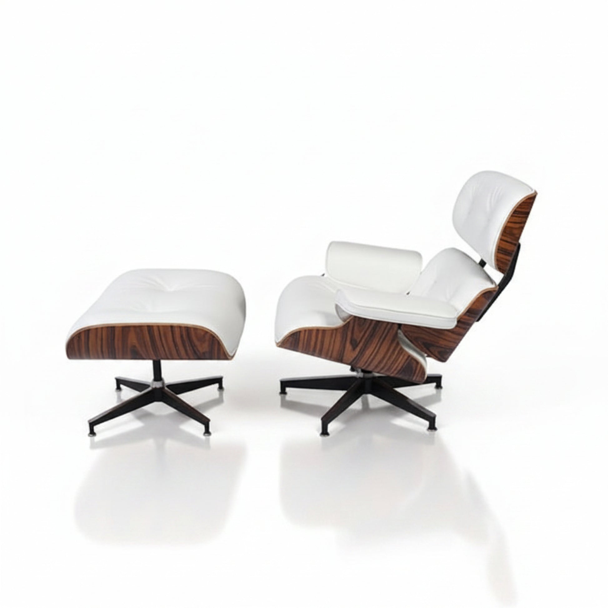 Charles Eames Inspired Modern Lounge Chair & Ottoman Set – XL Ergonomic Design - Aura Furnitures