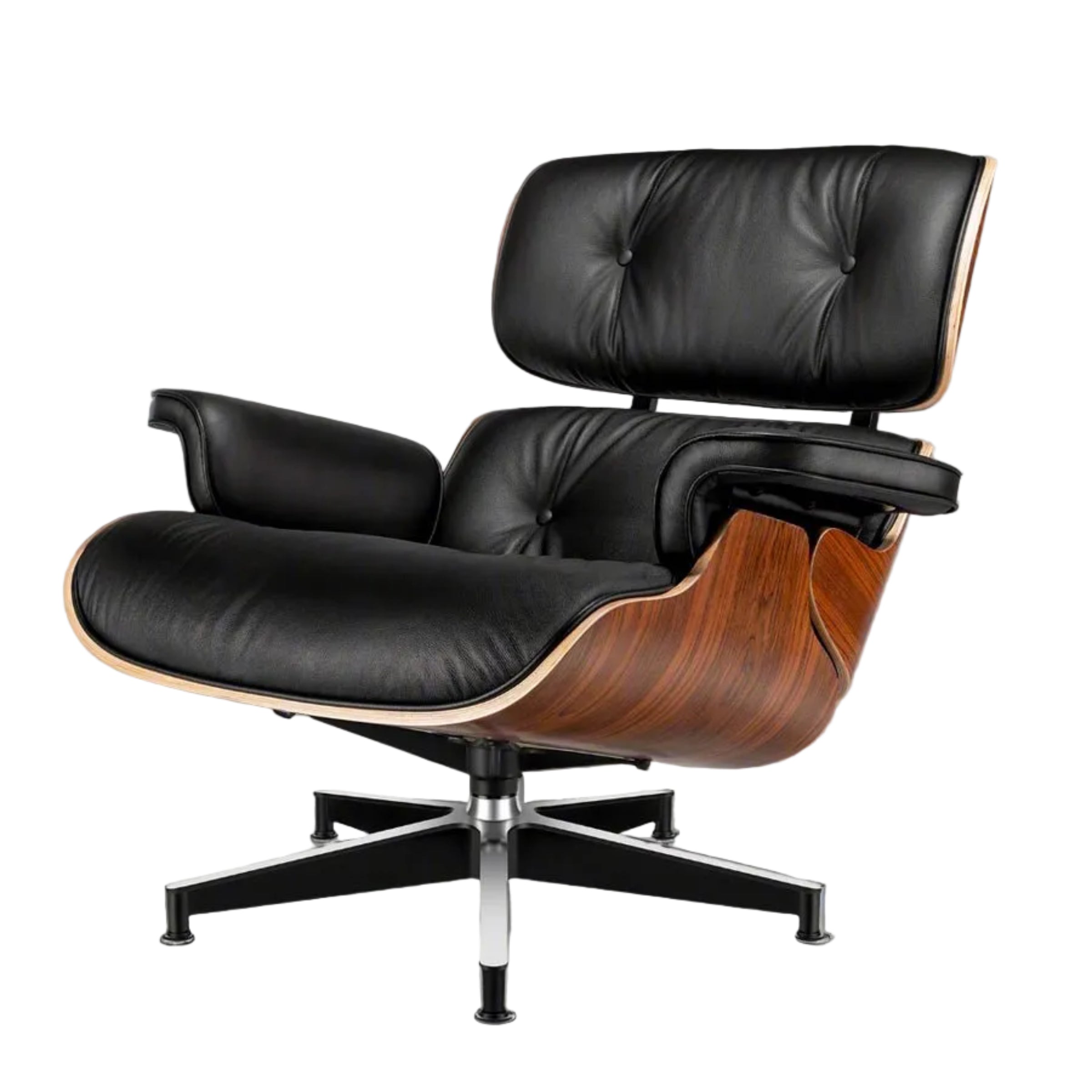 Charles Eames Inspired Modern Lounge Chair & Ottoman Set – XL Ergonomic Design - Aura Furnitures