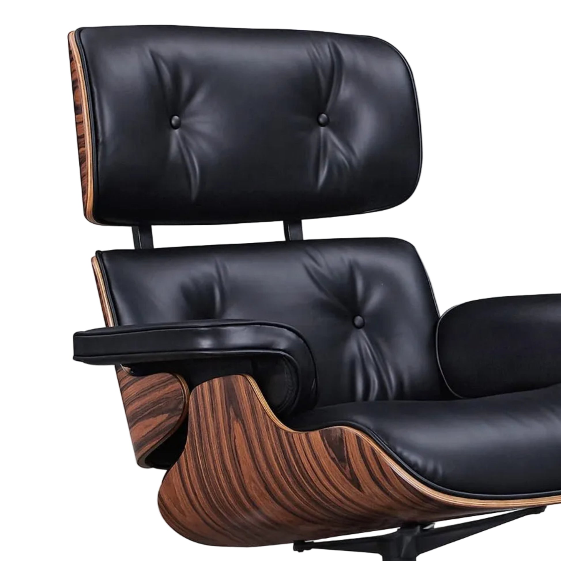 Charles Eames Inspired Modern Lounge Chair & Ottoman Set – XL Ergonomic Design - Aura Furnitures