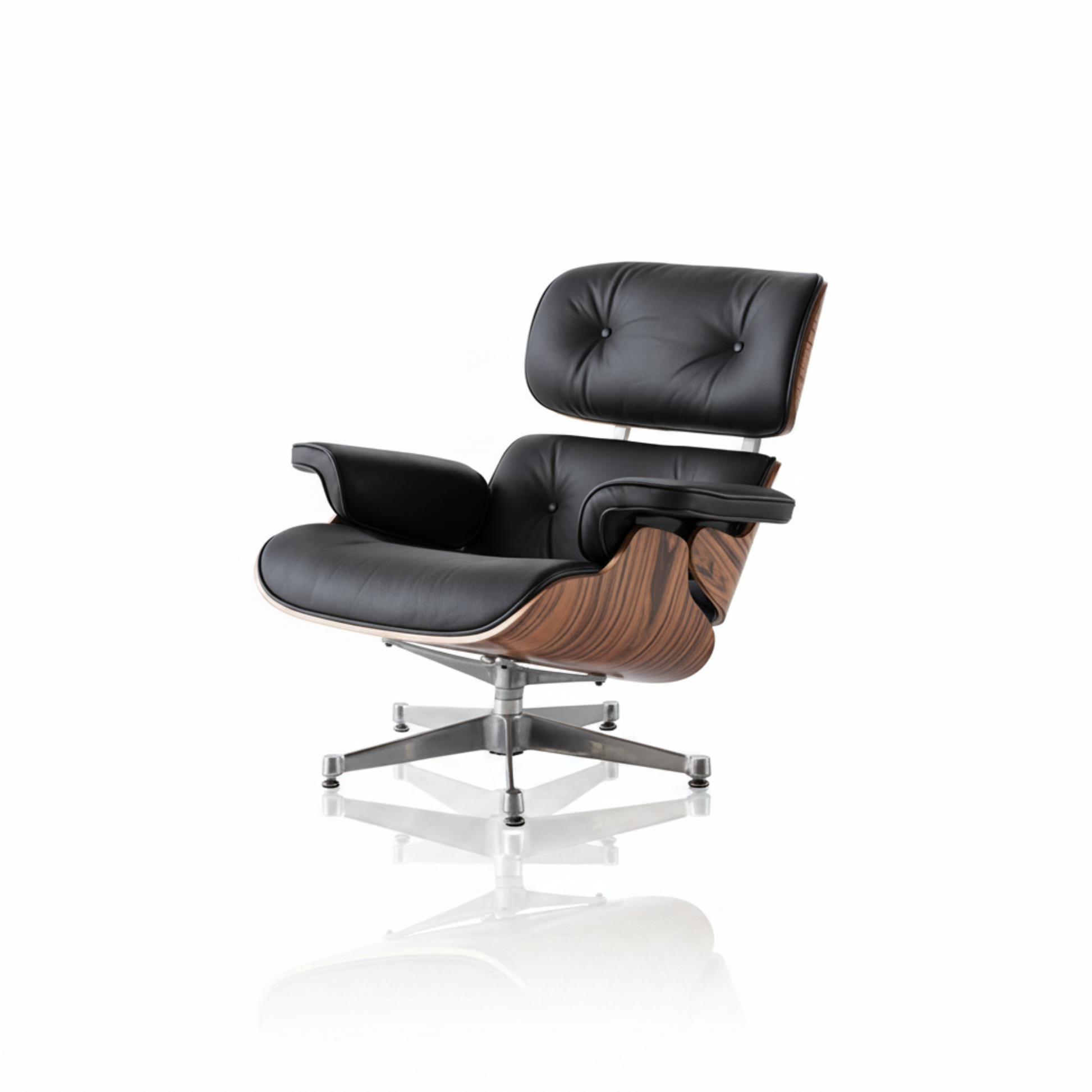 charles-eames-rose-wood-black with chrome base 2