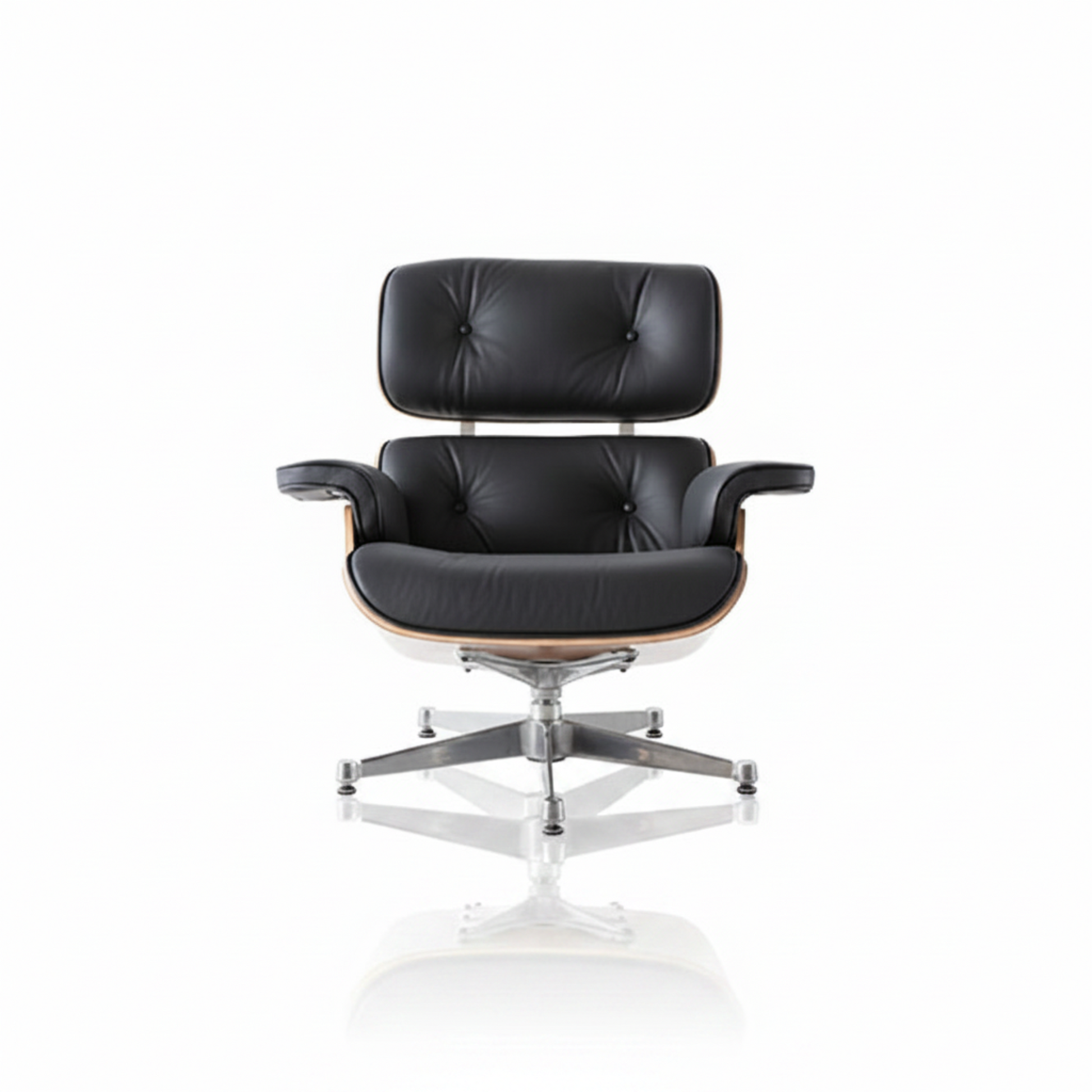 charles-eames-rose-wood-black with chrome base 3