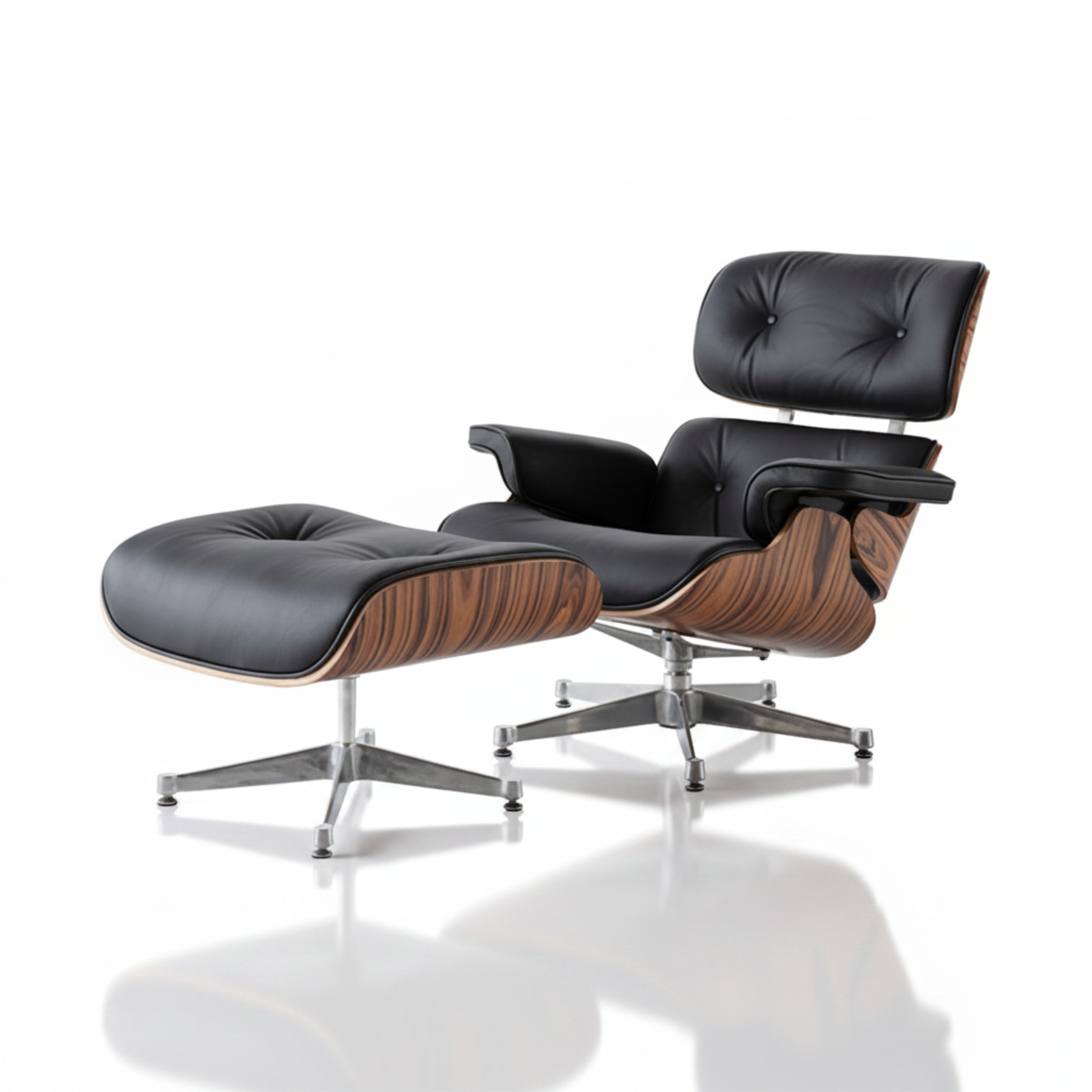 charles-eames-rose-wood-black with chrome base 4