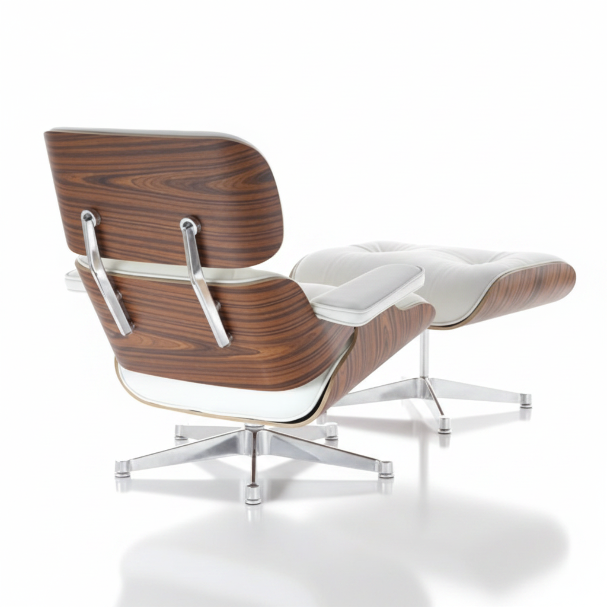 charles-eames-rose-wood-white with Chrome base 2