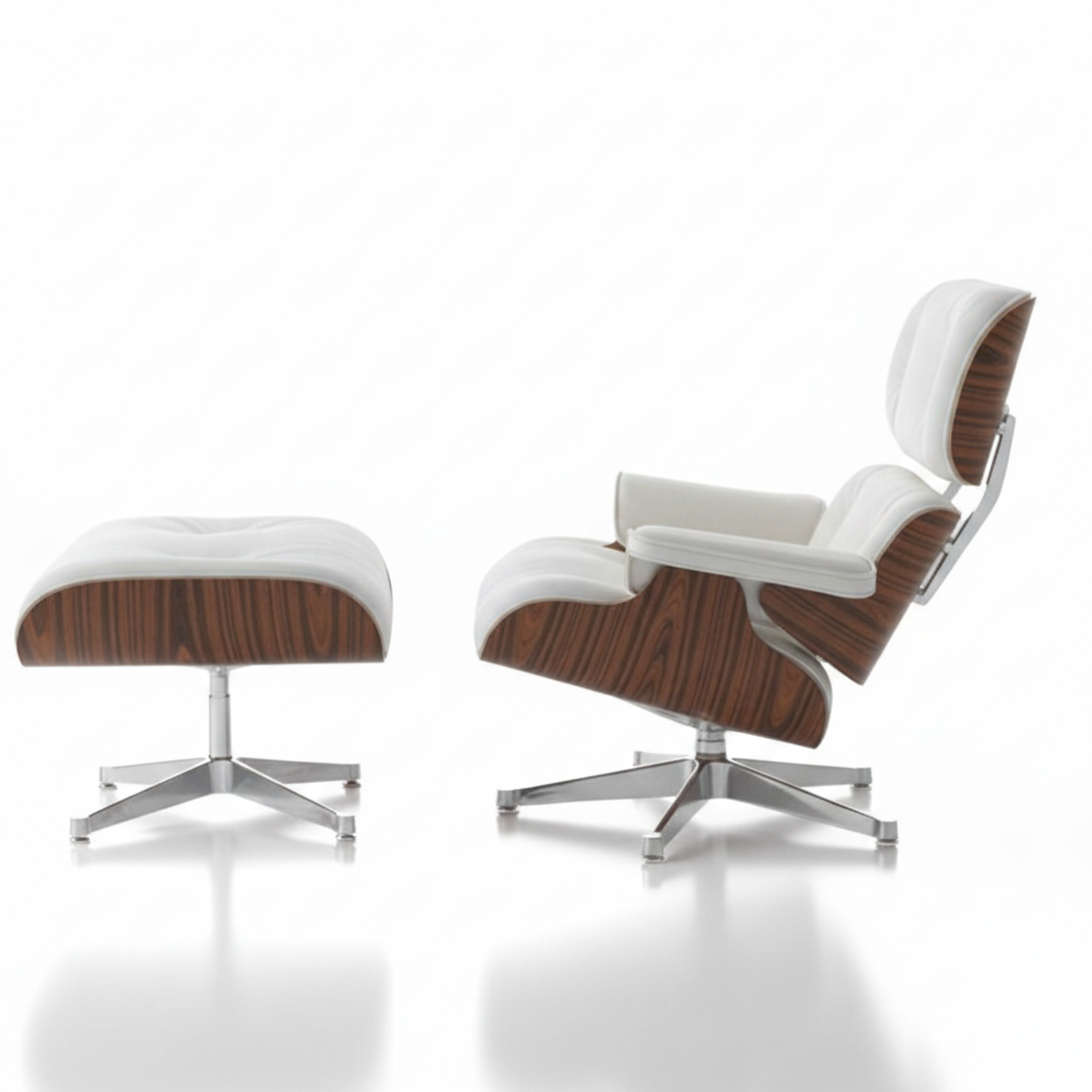charles-eames-rose-wood-white with Chrome base 4