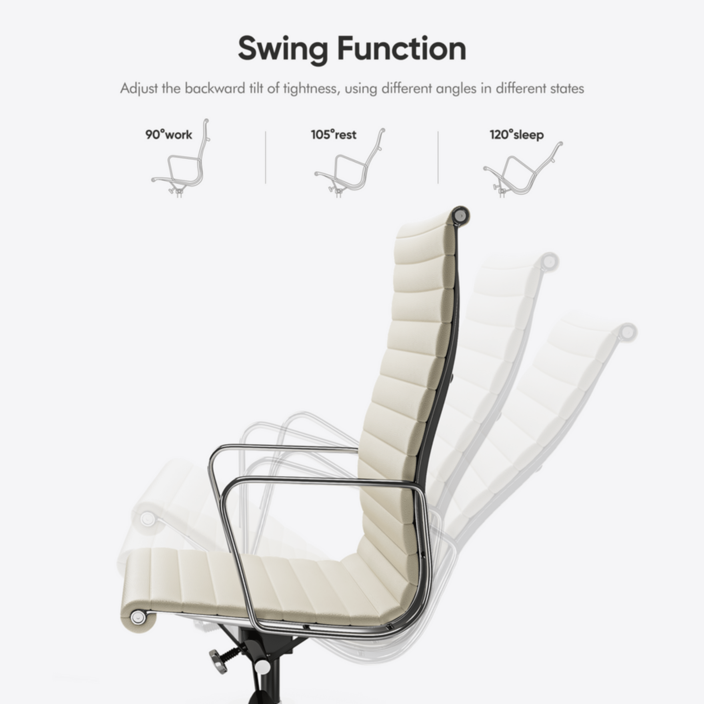 Eames Elegant Thin Pad Office Chair EA 119 - Ripped High Back, Black Leather - Aura Furnitures