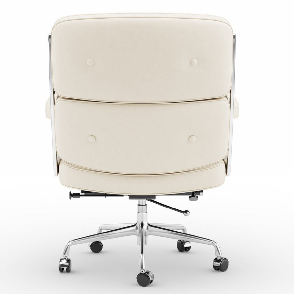 White office chair with chrome base on a white background