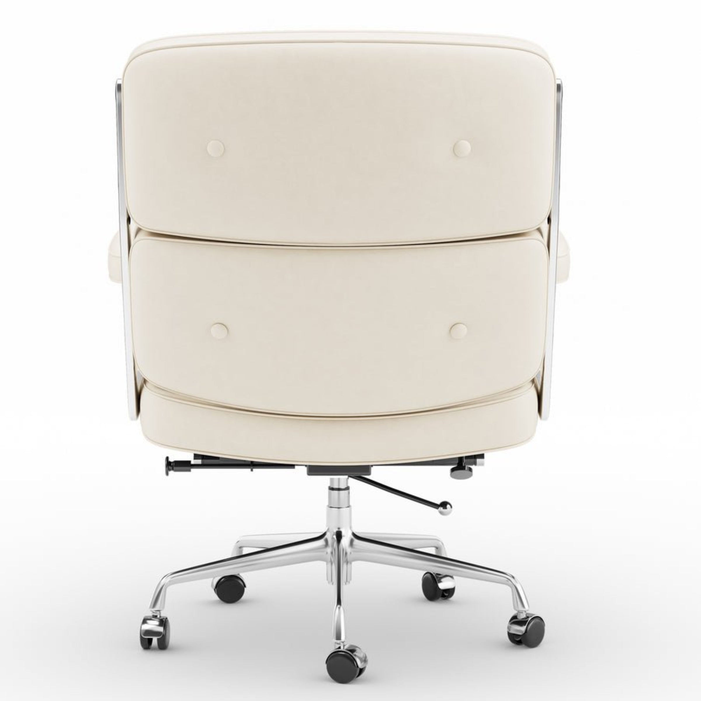 White office chair with chrome base on a white background