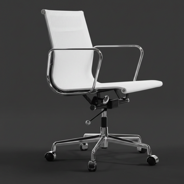 Modern Eames Meshed Office Chair EA 117 - Sleek Low Back Seating, White - Aura Furnitures