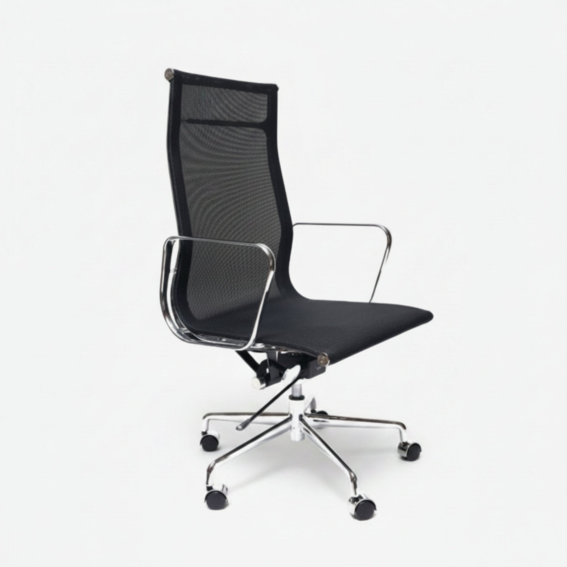 Modern Eames Meshed Office Chair EA 119 - Supportive High Back, Black - Aura Furnitures
