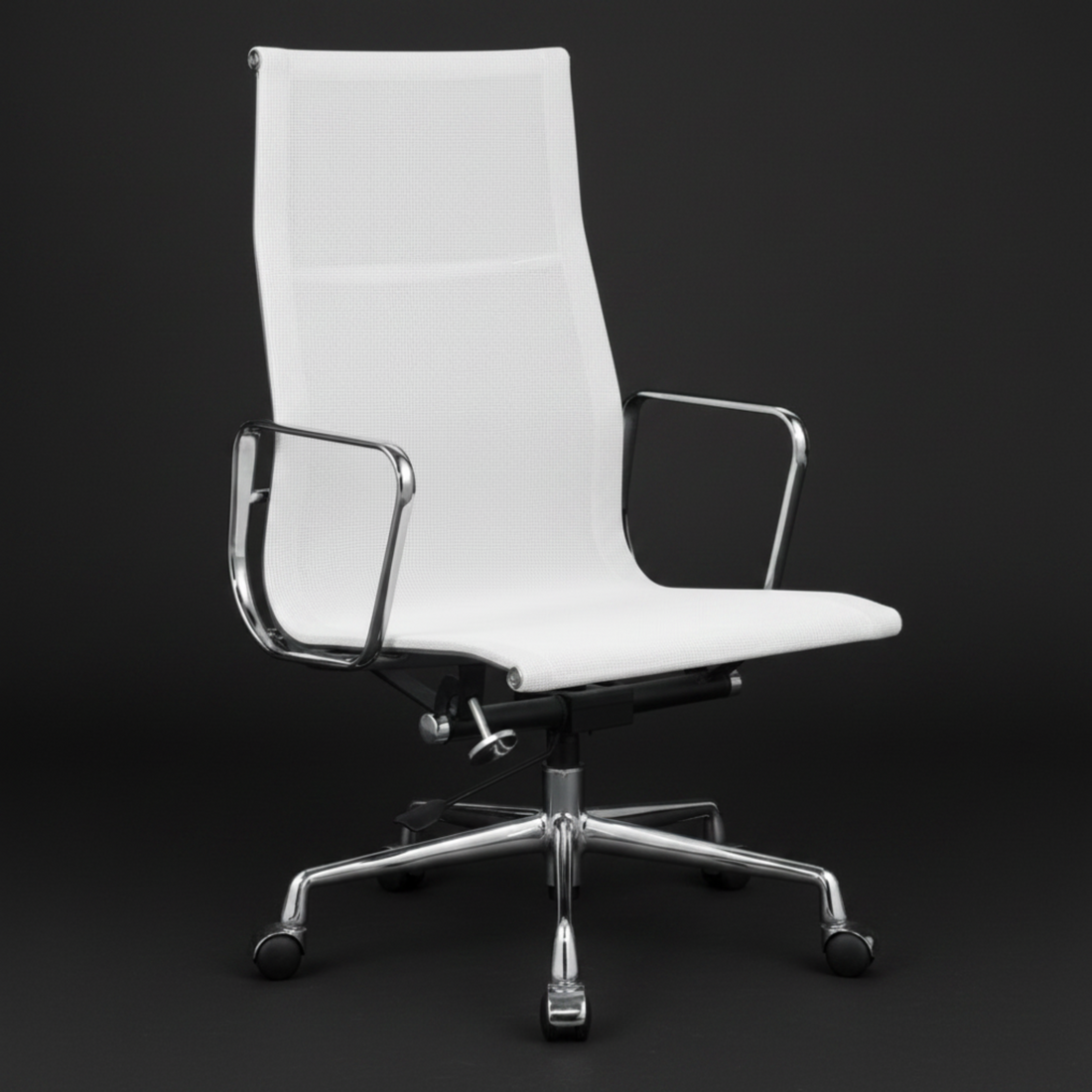 Modern Eames Meshed Office Chair EA 119 - Supportive High Back, White - Aura Furnitures