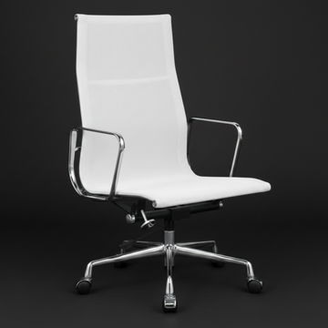 Modern Eames Meshed Office Chair EA 119 - Supportive High Back, White - Aura Furnitures