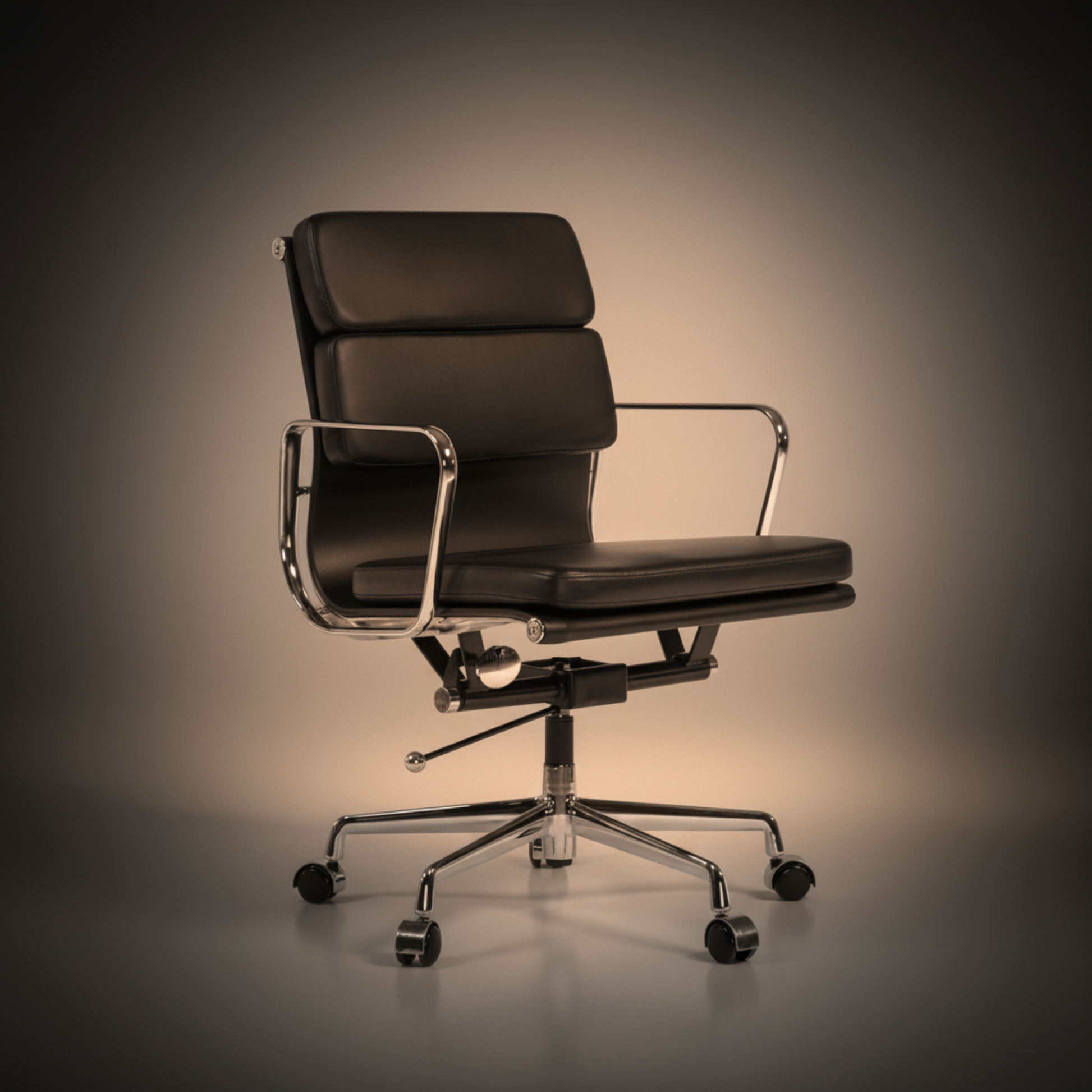 Eames Stylish Soft Pad Office Chair EA 217 - Low Back Black - Aura Furnitures
