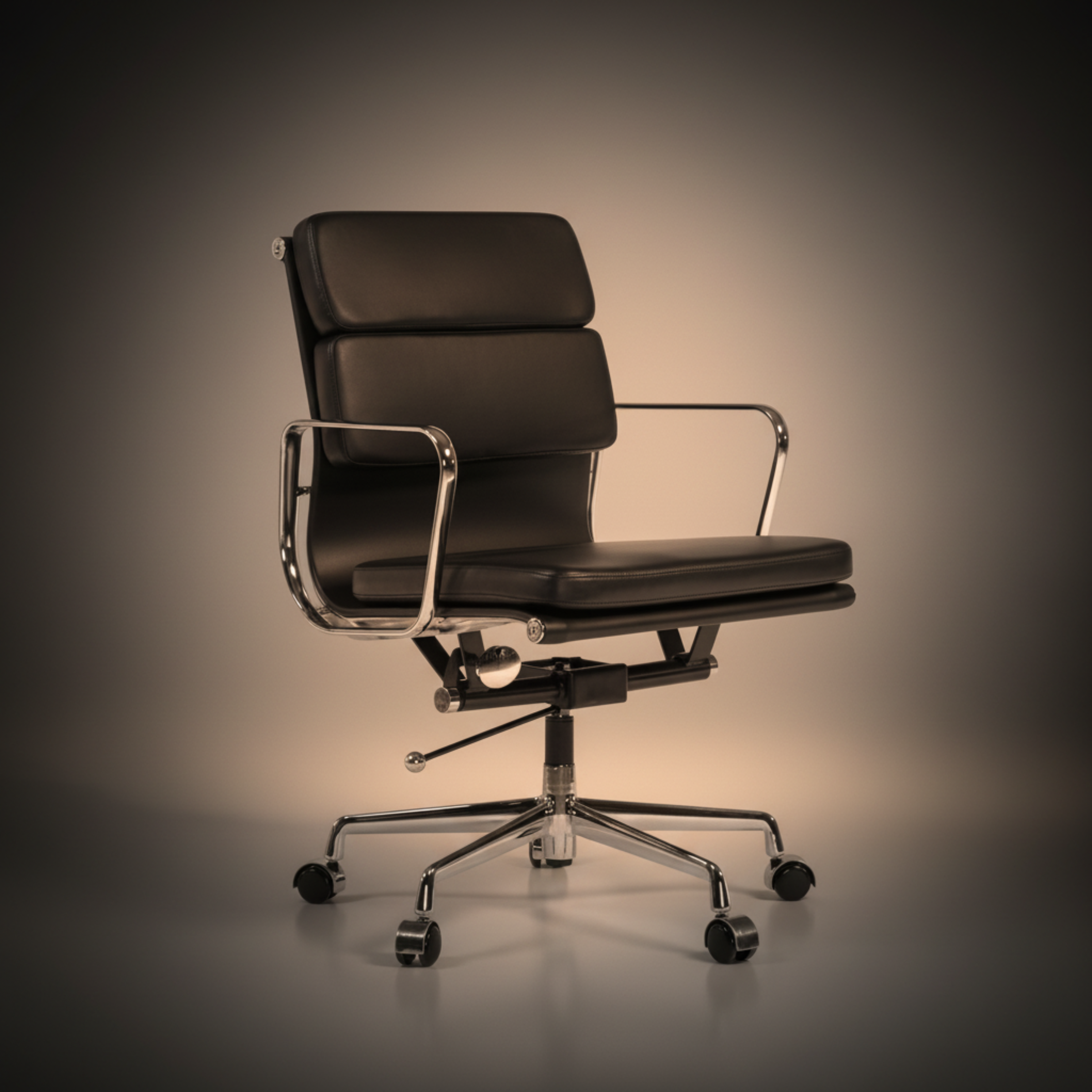 Eames Stylish Soft Pad Office Chair EA 217 - Low Back Black - Aura Furnitures