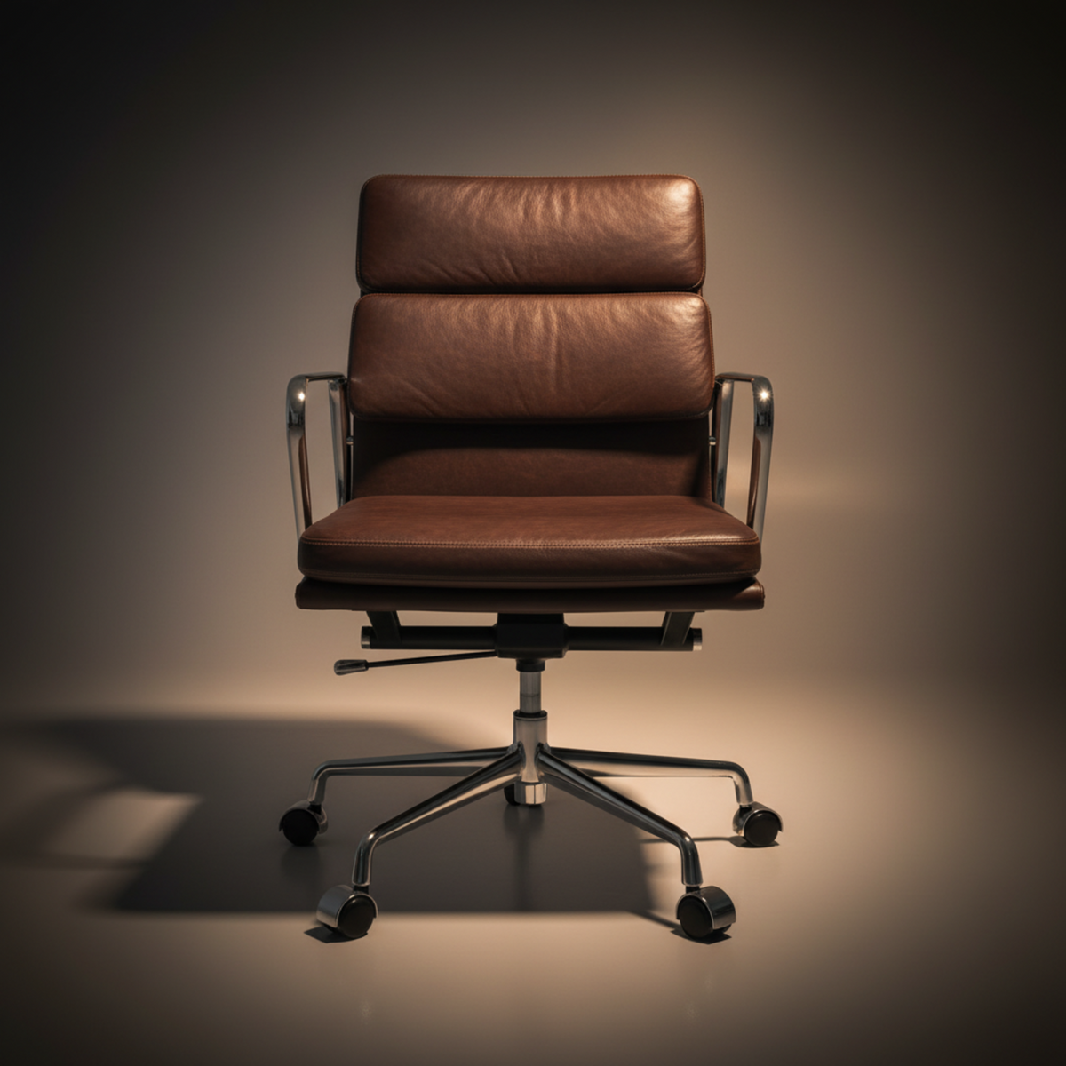 Eames Stylish Soft Pad Office Chair EA 217 - Low Back brown - Aura Furnitures