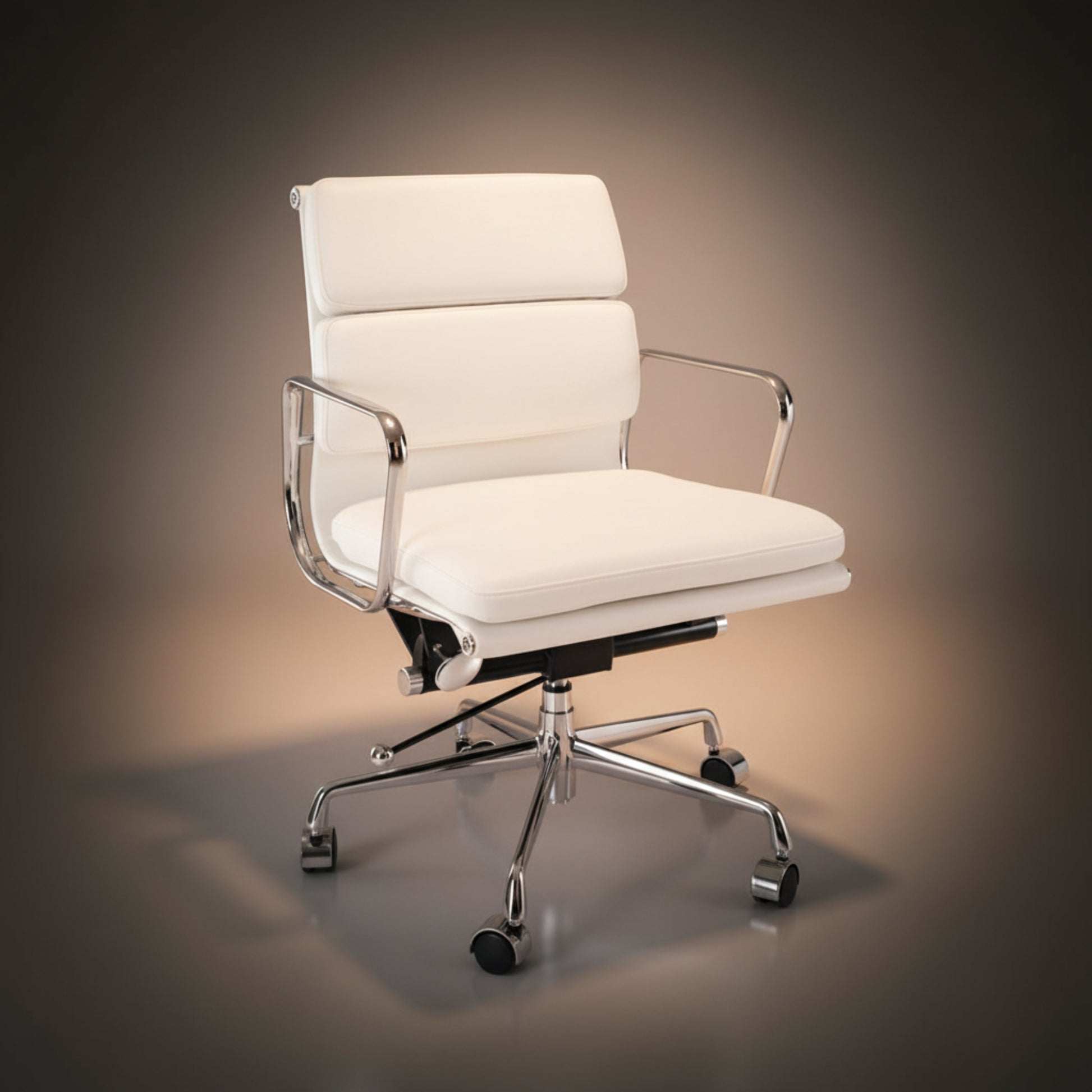 Eames Stylish Soft Pad Office Chair EA 217 - Low Back White - Aura Furnitures