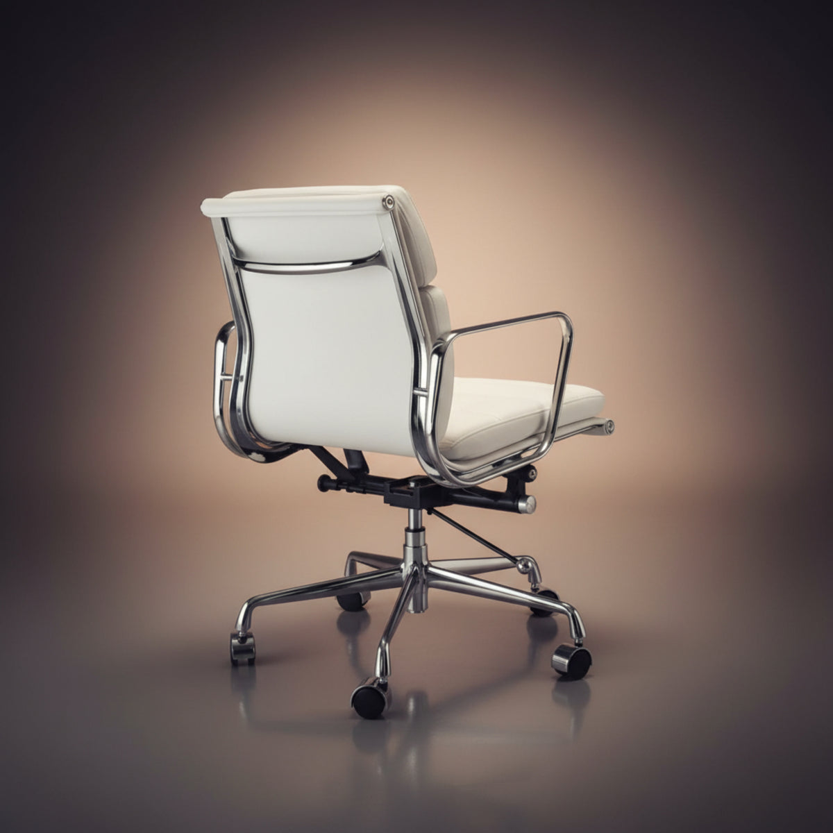 Eames Stylish Soft Pad Office Chair EA 217 - Low Back White - Aura Furnitures