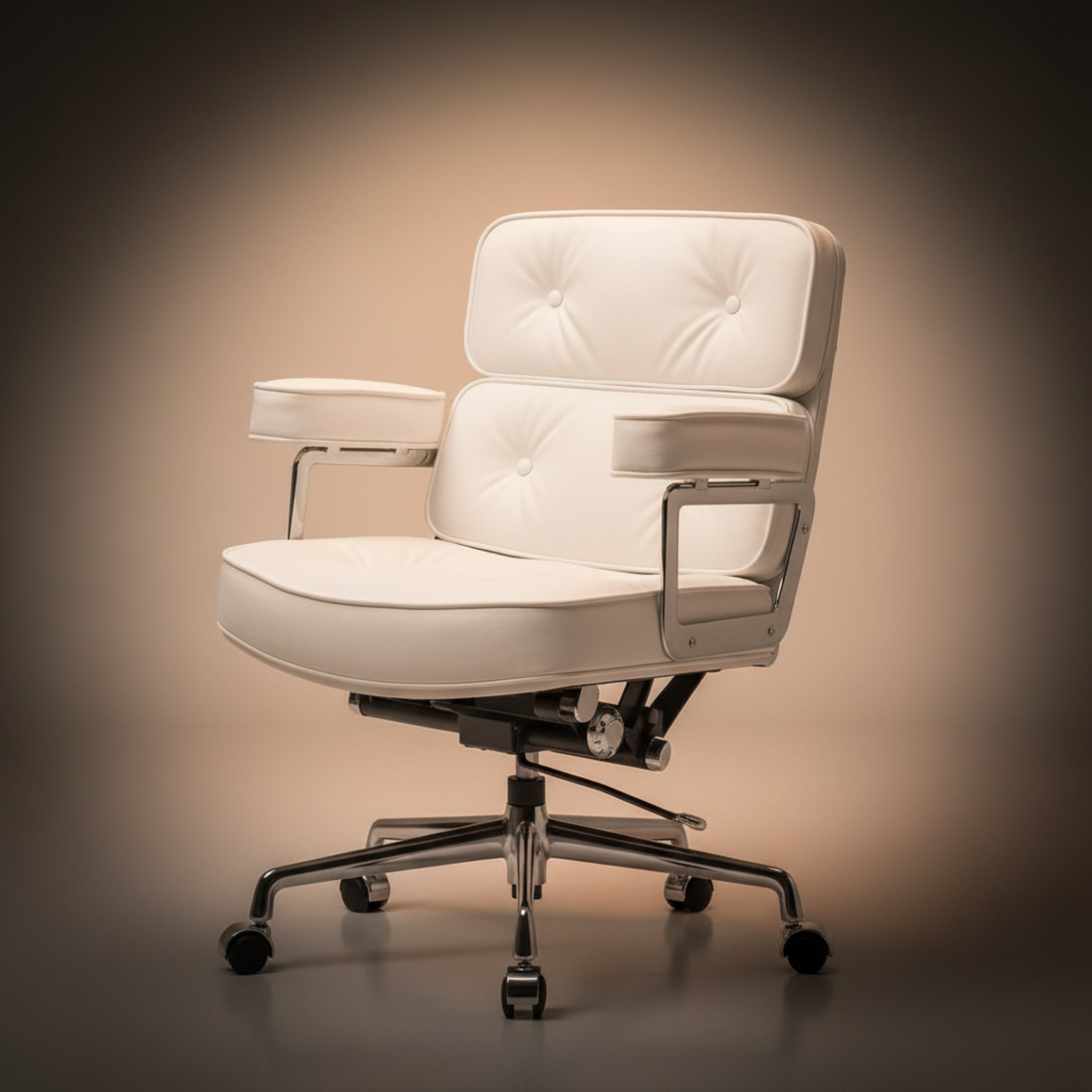 Eames Style Executive Lobby Office Chair - ES104, Black Leather - Aura Furnitures