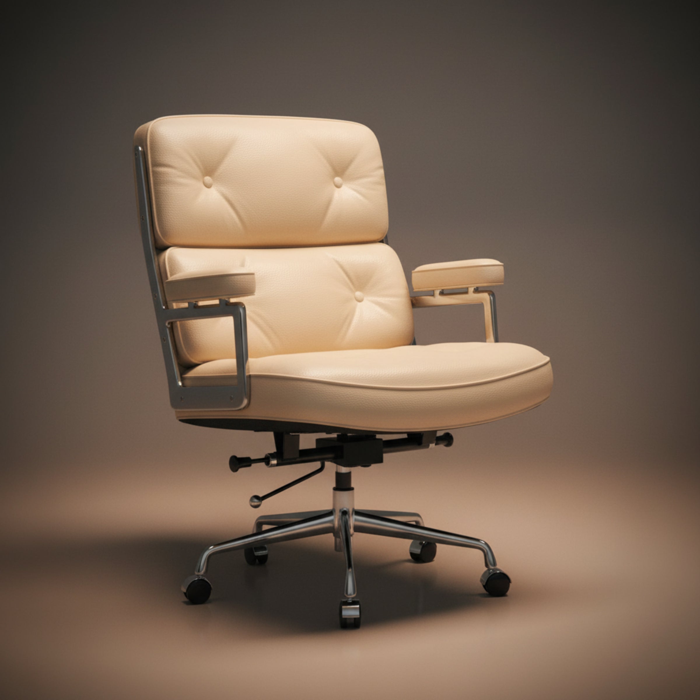 Eames Style Executive Lobby Office Chair - ES104, Black Leather - Aura Furnitures