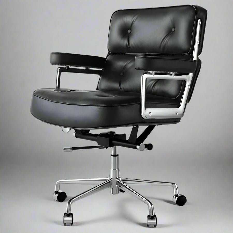 Eames Style Executive Office Chair - Black Leather ES104 – Aura