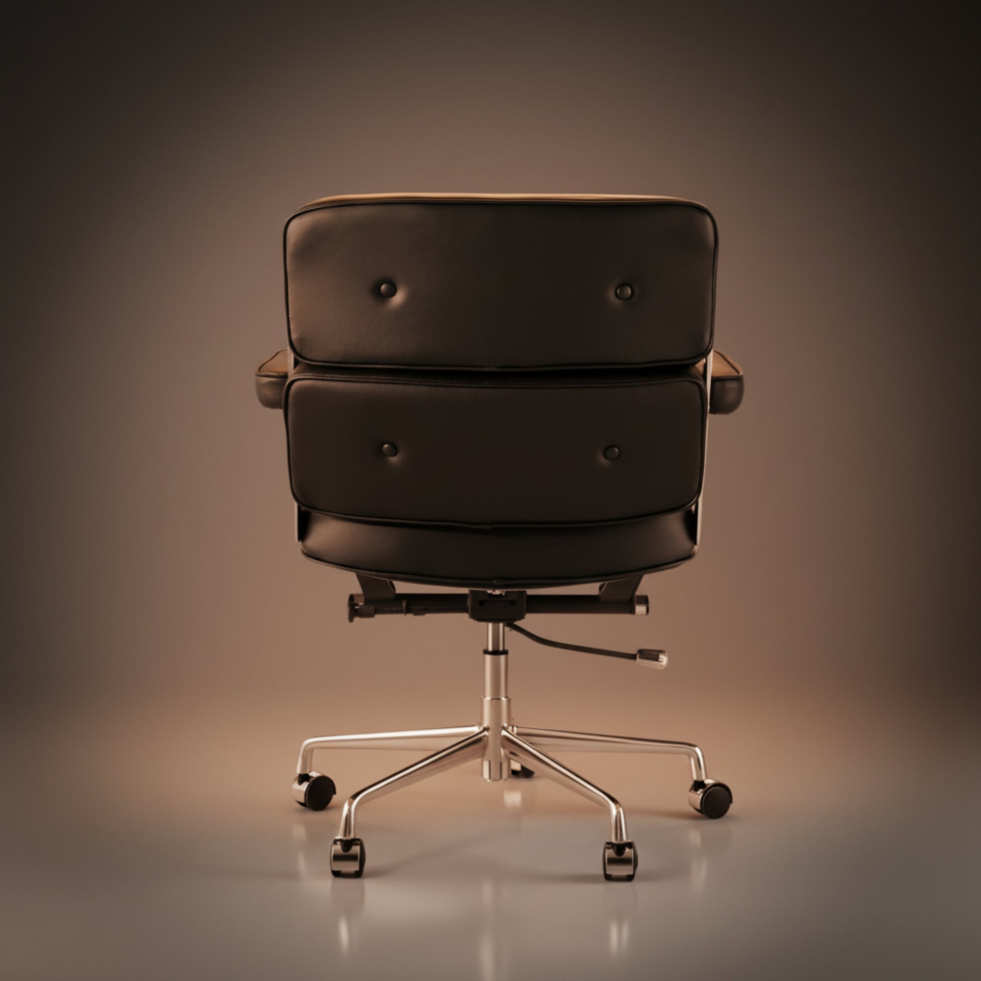 Eames Style Executive Lobby Office Chair - ES104, Ivory White Leather - Aura Furnitures