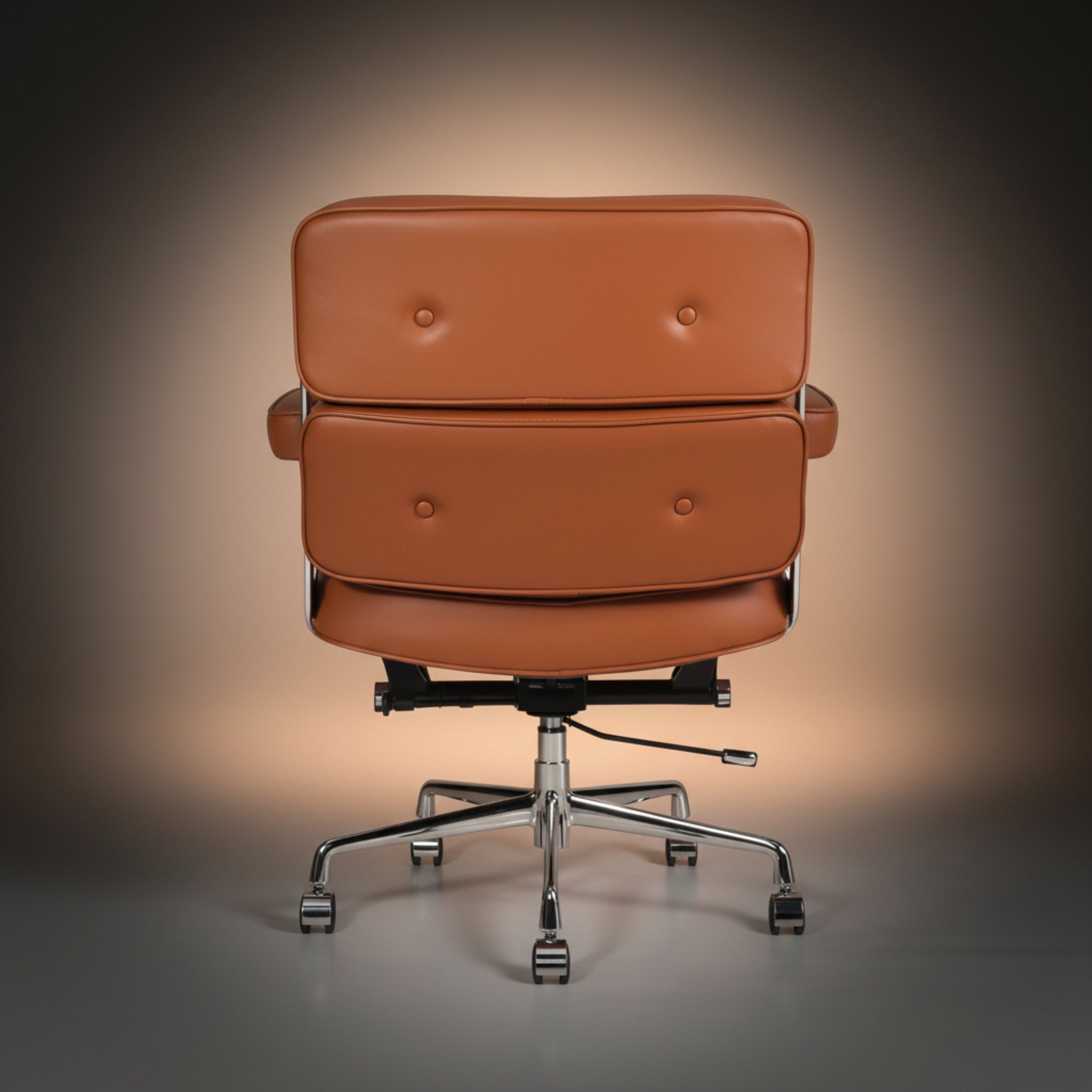 Eames Style Executive Lobby Office Chair - ES104, Ivory White Leather - Aura Furnitures