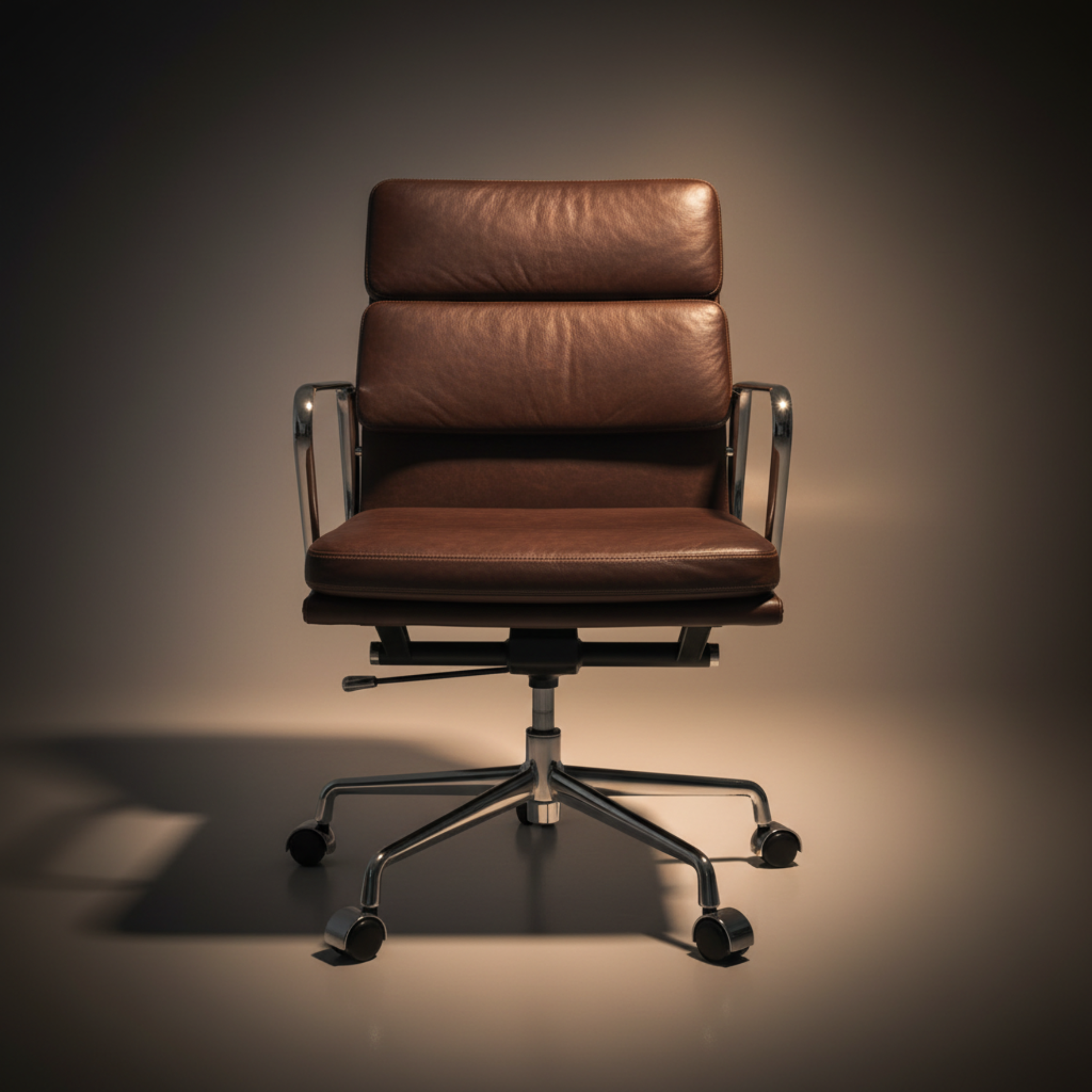Eames Stylish Soft Pad Office Chair EA 217 - Low Back Ivory White - Aura Furnitures