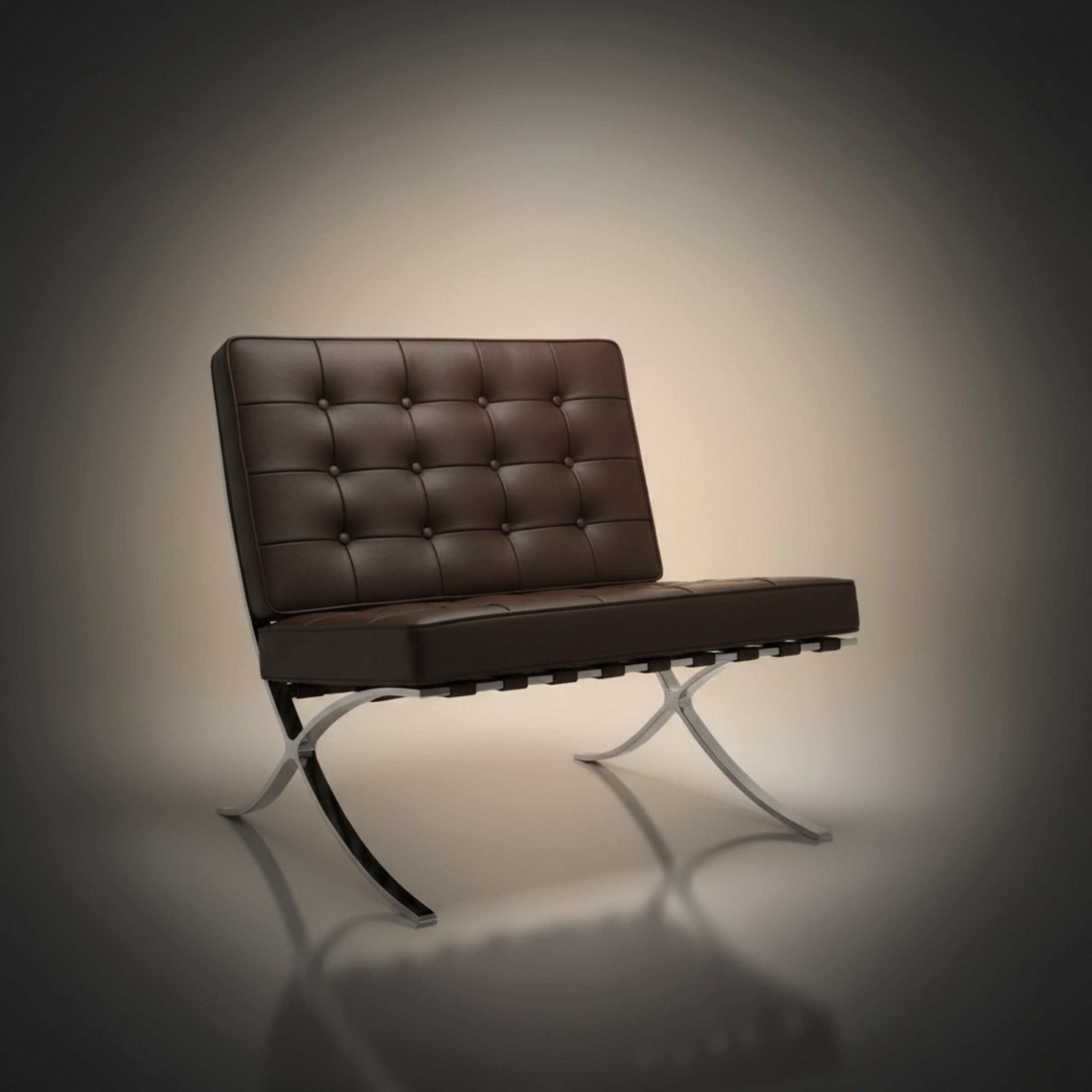 Mies Barcelona Pavilion Chair - Premium Italian Leather | Dark Grey - Aura Furnitures