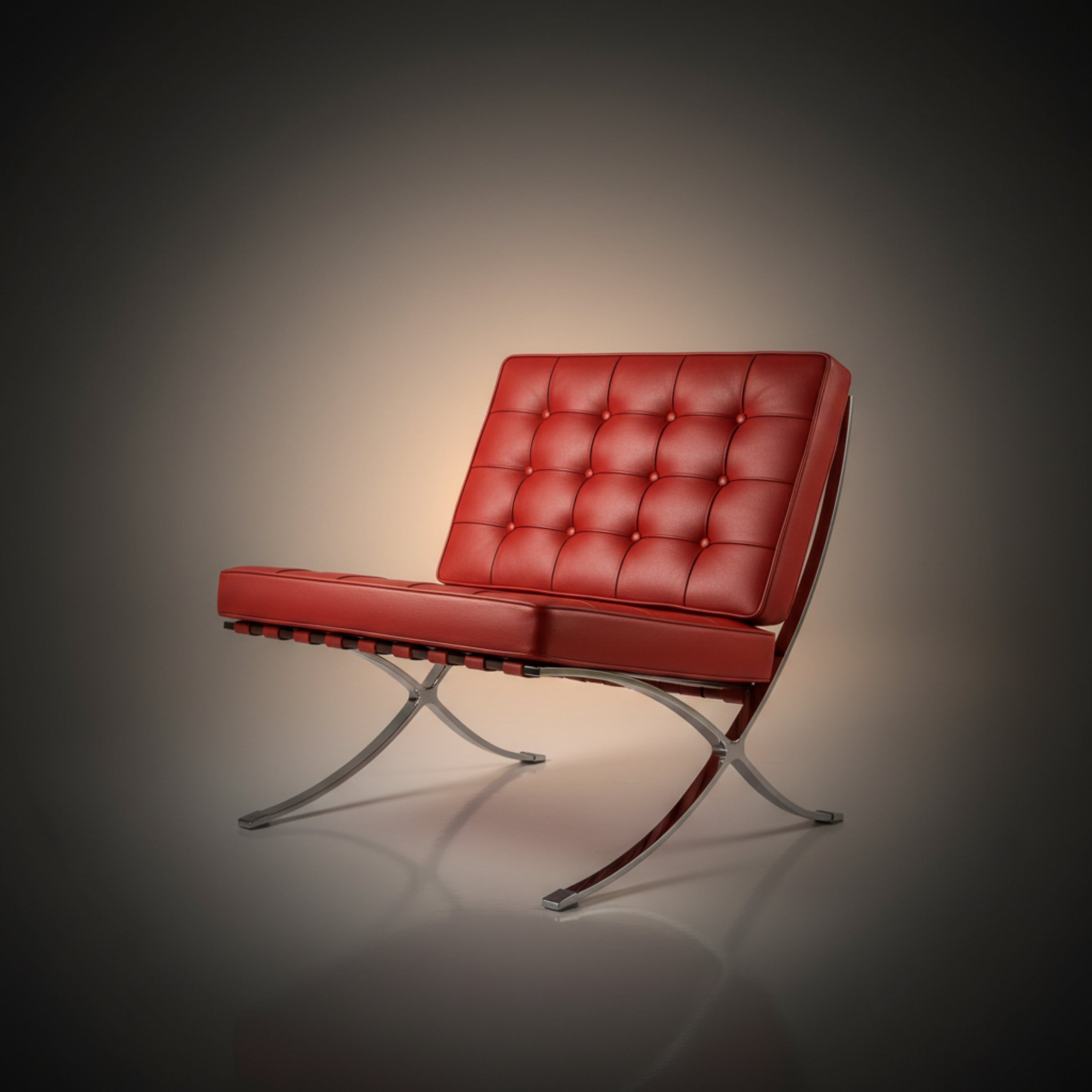 Mies Barcelona Pavilion Chair - Premium Italian Leather | Dark Grey - Aura Furnitures