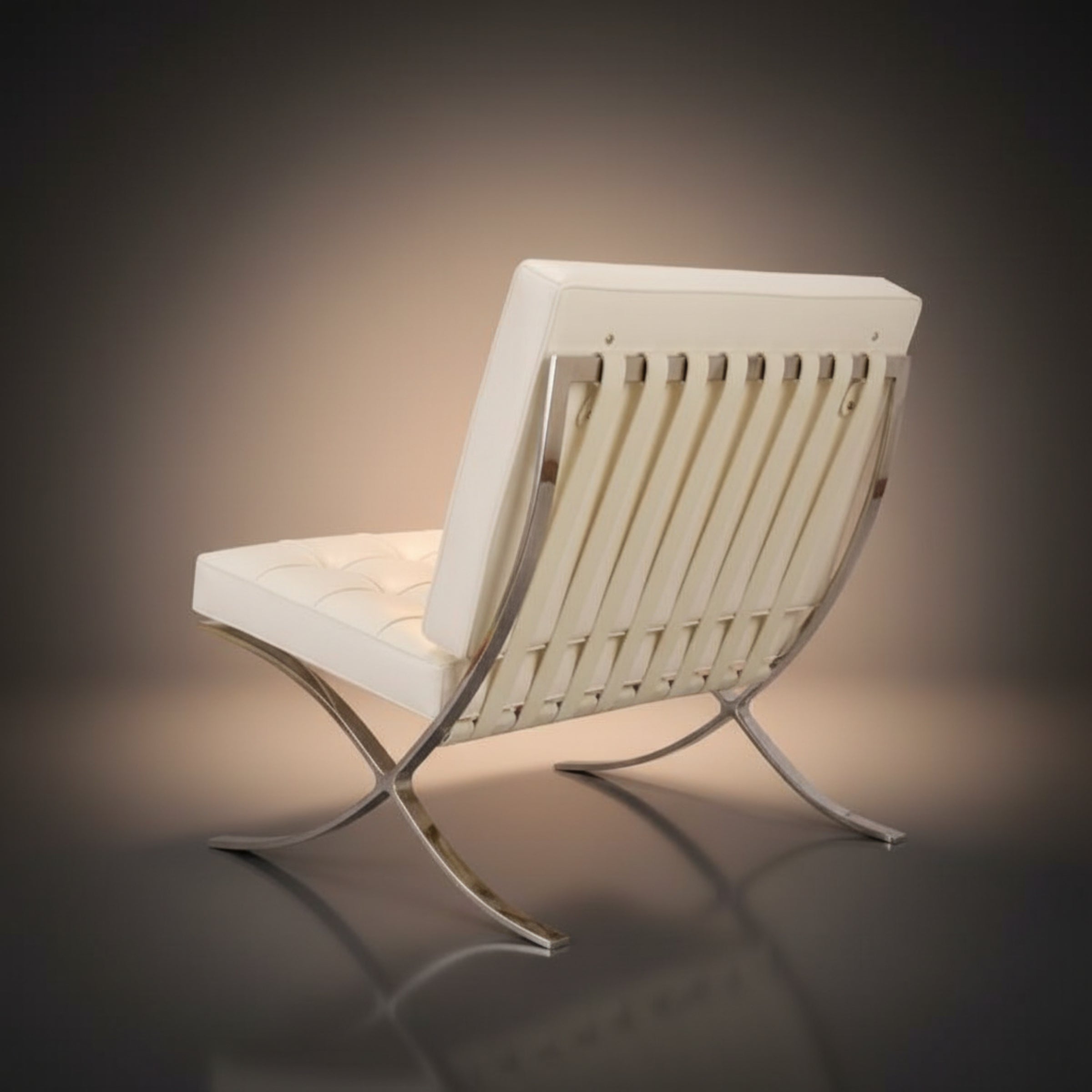 Mies Barcelona Pavilion Chair - Premium Italian Leather | Dark Grey - Aura Furnitures