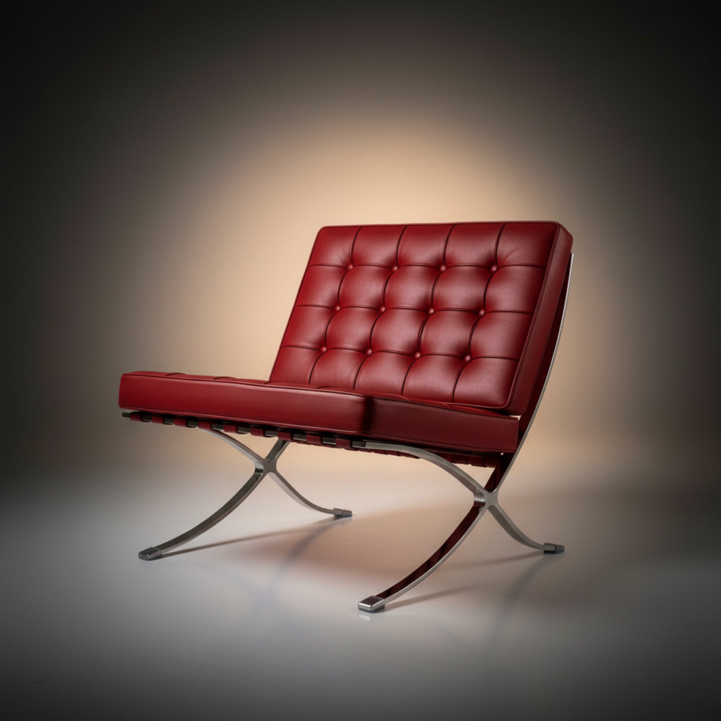 Mies Barcelona Pavilion Chair - Premium Italian Leather | Dark Grey - Aura Furnitures