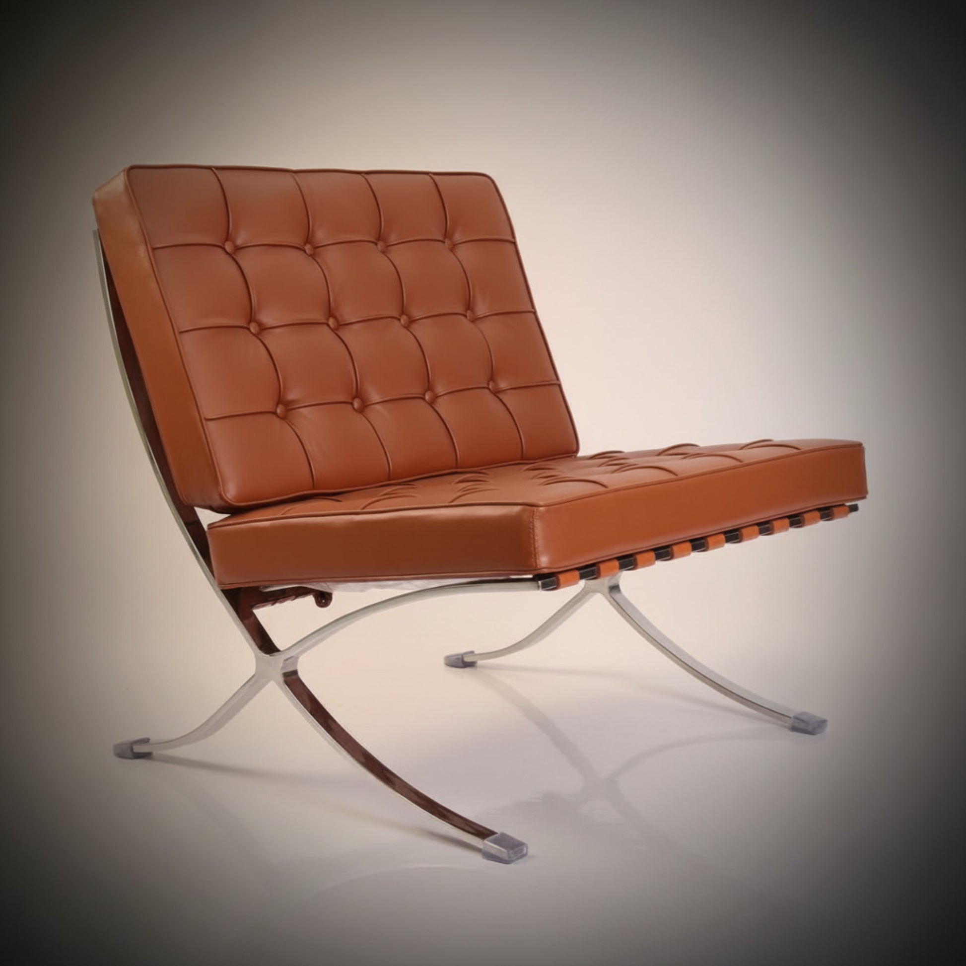 Mies Barcelona Pavilion Chair with Footrest | Black - Aura Furnitures