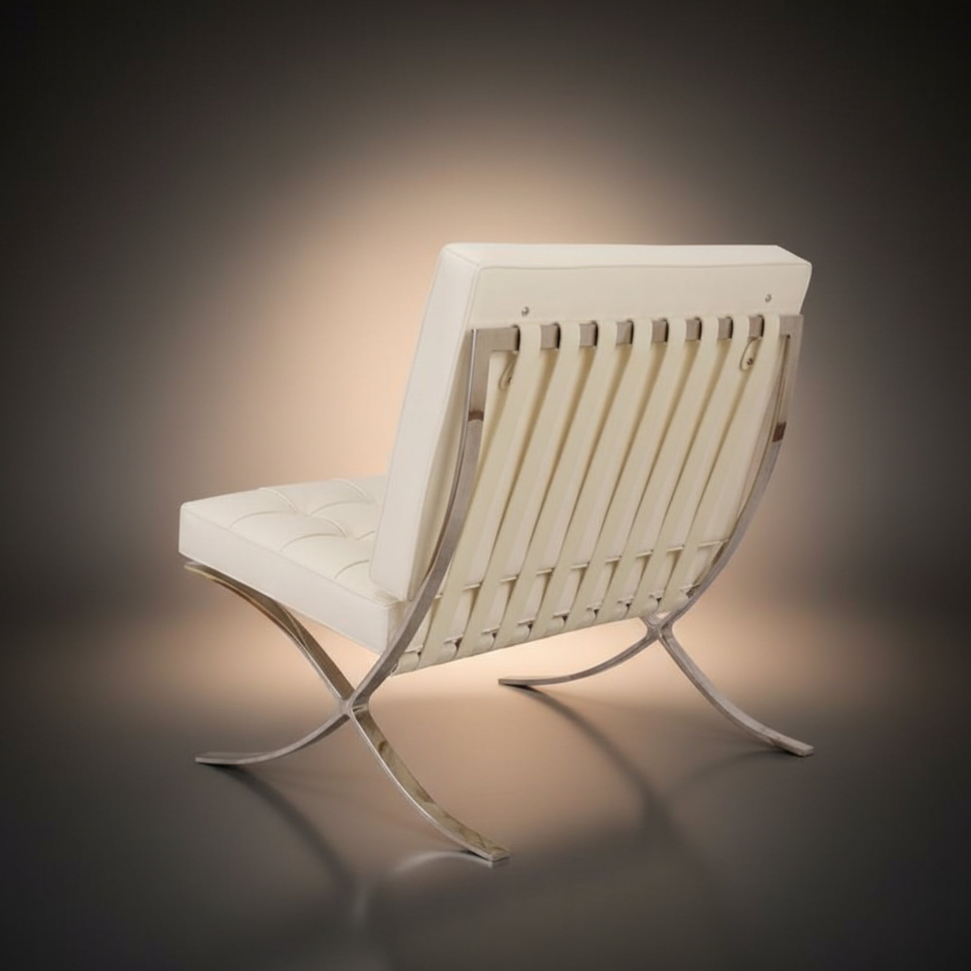 Mies Barcelona Pavilion Chair with Footrest | Black - Aura Furnitures