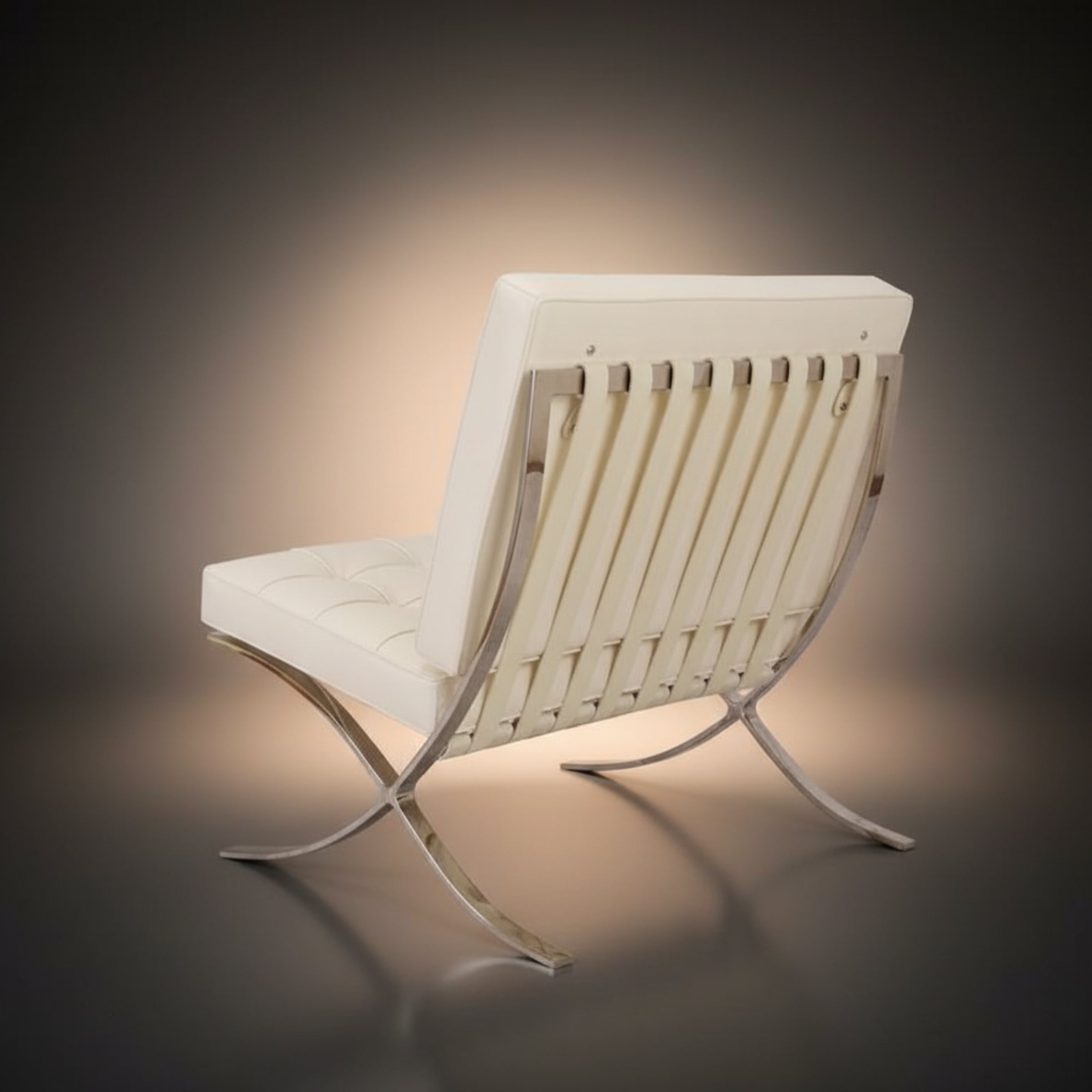 Mies Barcelona Pavilion Chair with Footrest | Black - Aura Furnitures