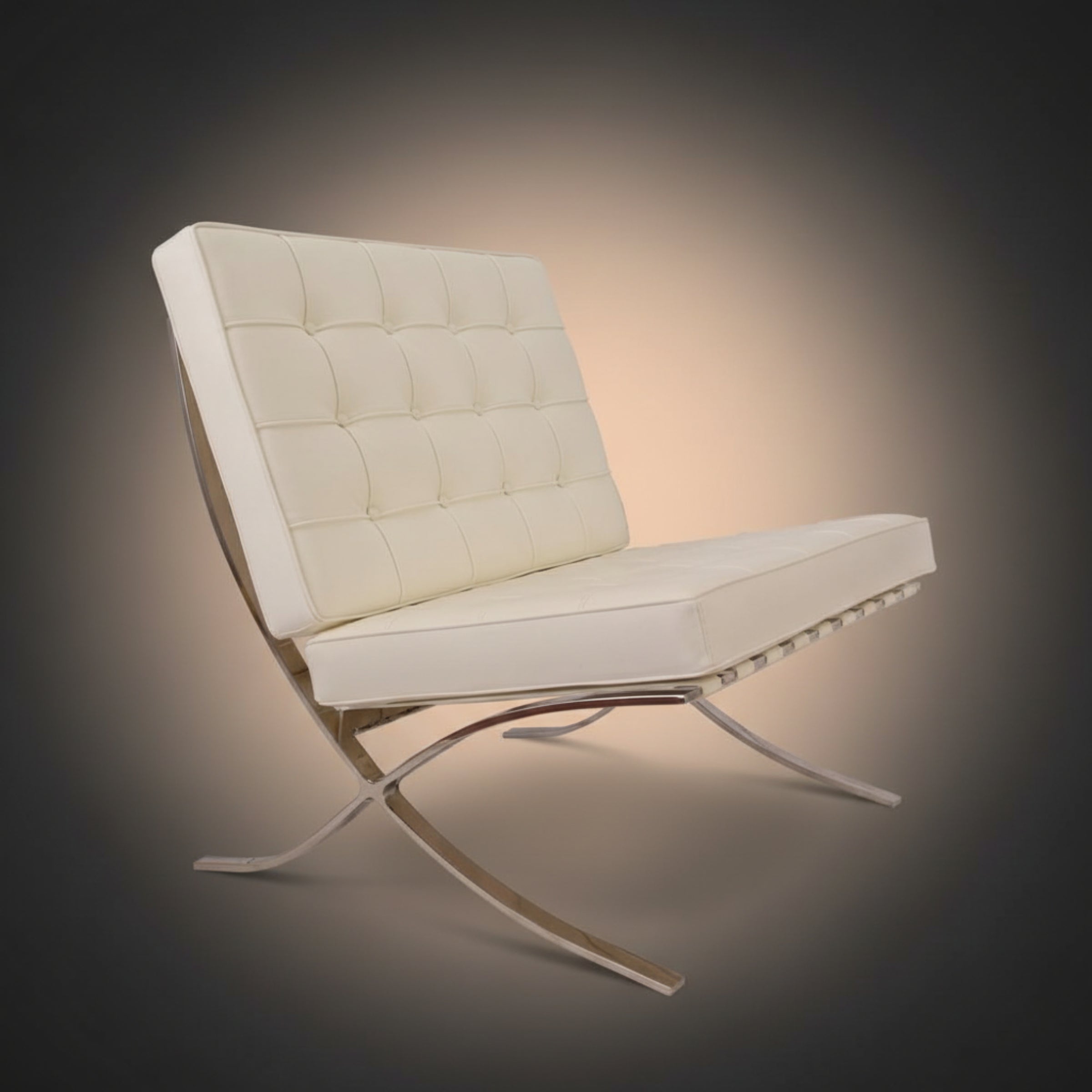 Mies Barcelona Pavilion Chair with Footrest | Black - Aura Furnitures
