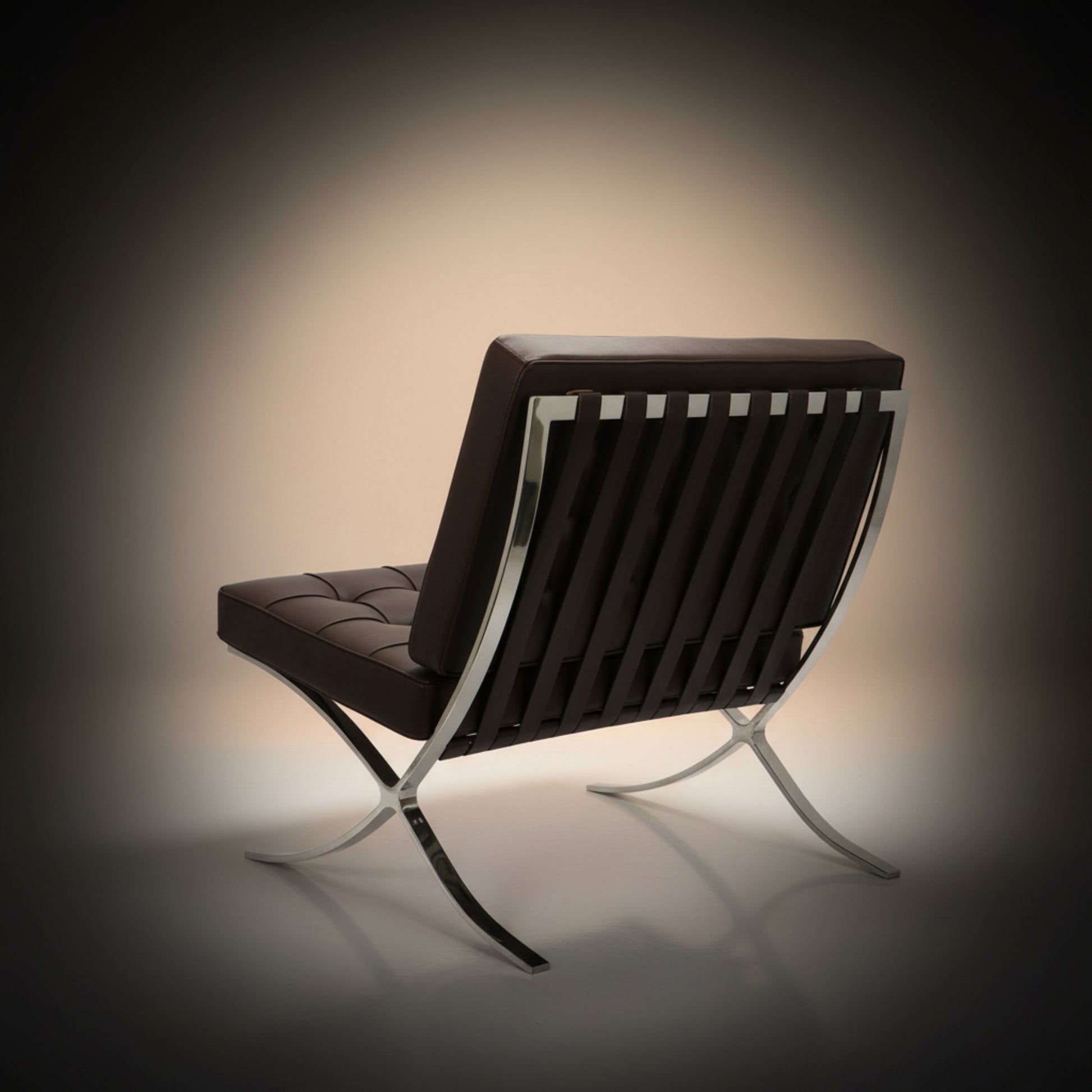 Mies Barcelona Pavilion Chair with Footrest | Black - Aura Furnitures