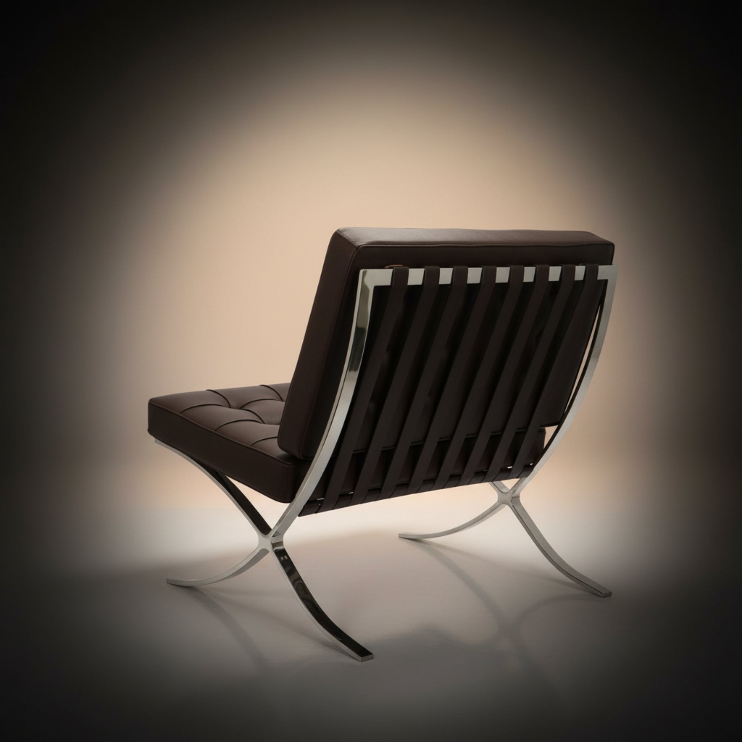 Mies Barcelona Pavilion Chair with Footrest | Black - Aura Furnitures