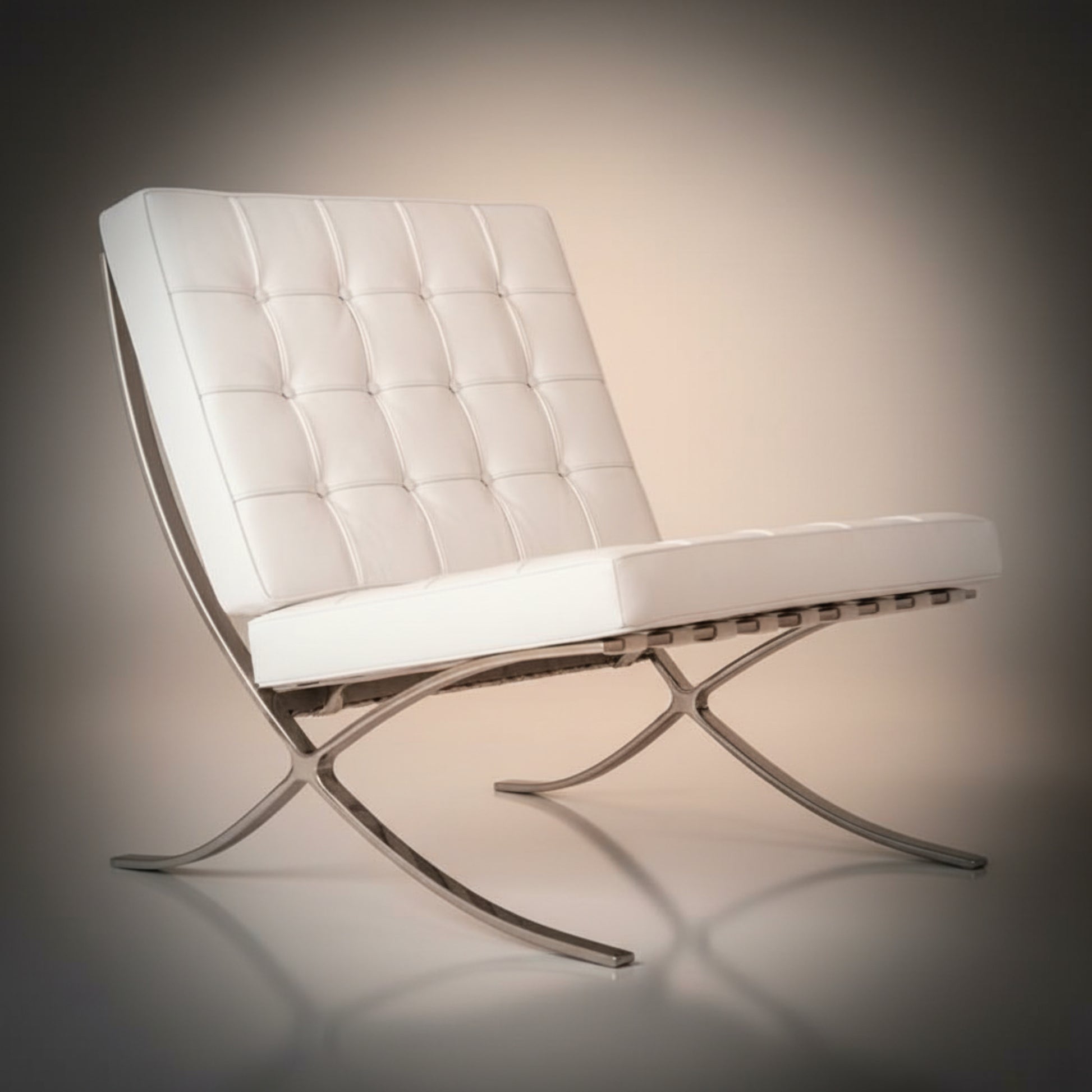 Mies Barcelona Pavilion Chair with Footrest | Black - Aura Furnitures