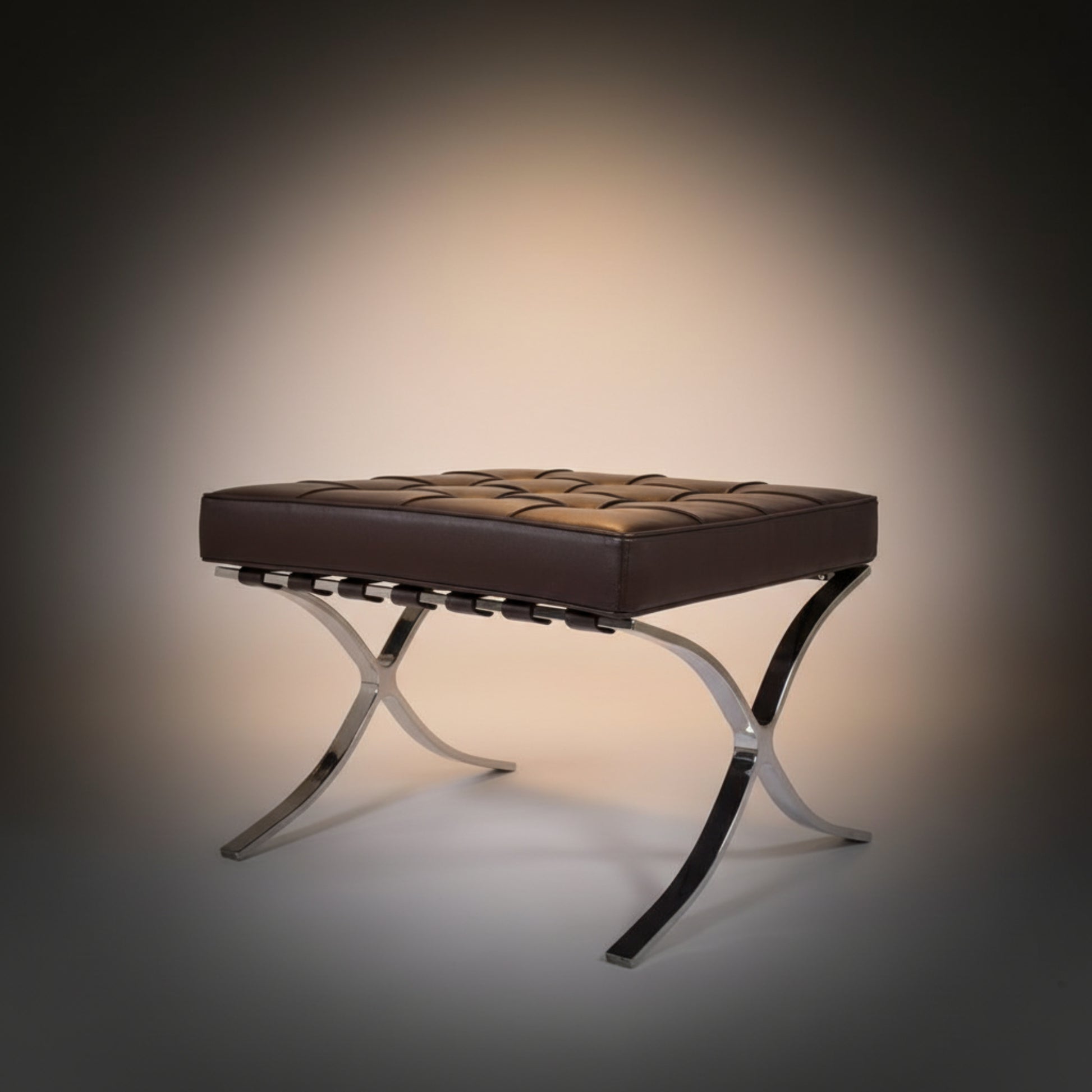 Mies Barcelona Pavilion Chair with Footrest | Black - Aura Furnitures