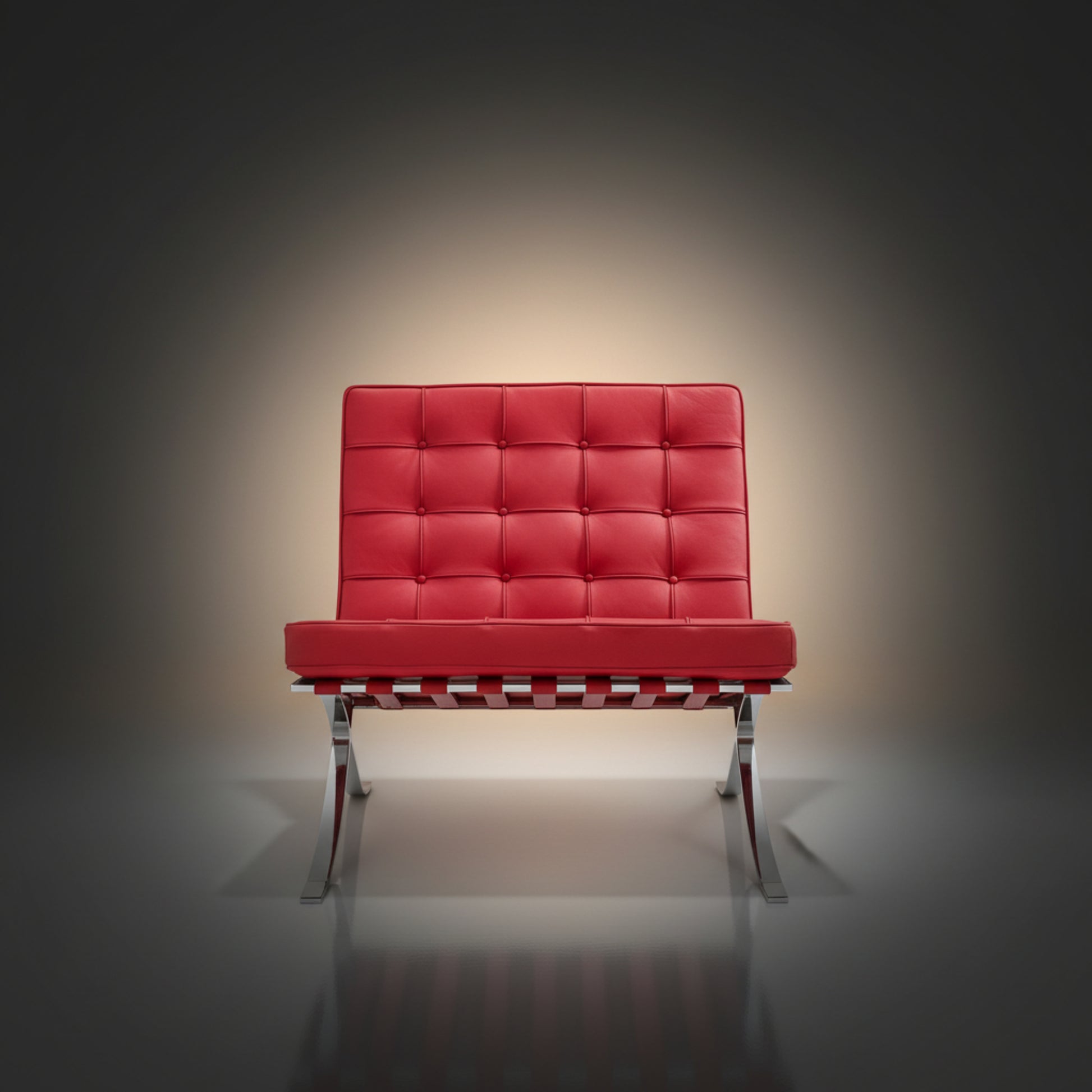 Mies Barcelona Pavilion Chair with Footrest | Black - Aura Furnitures