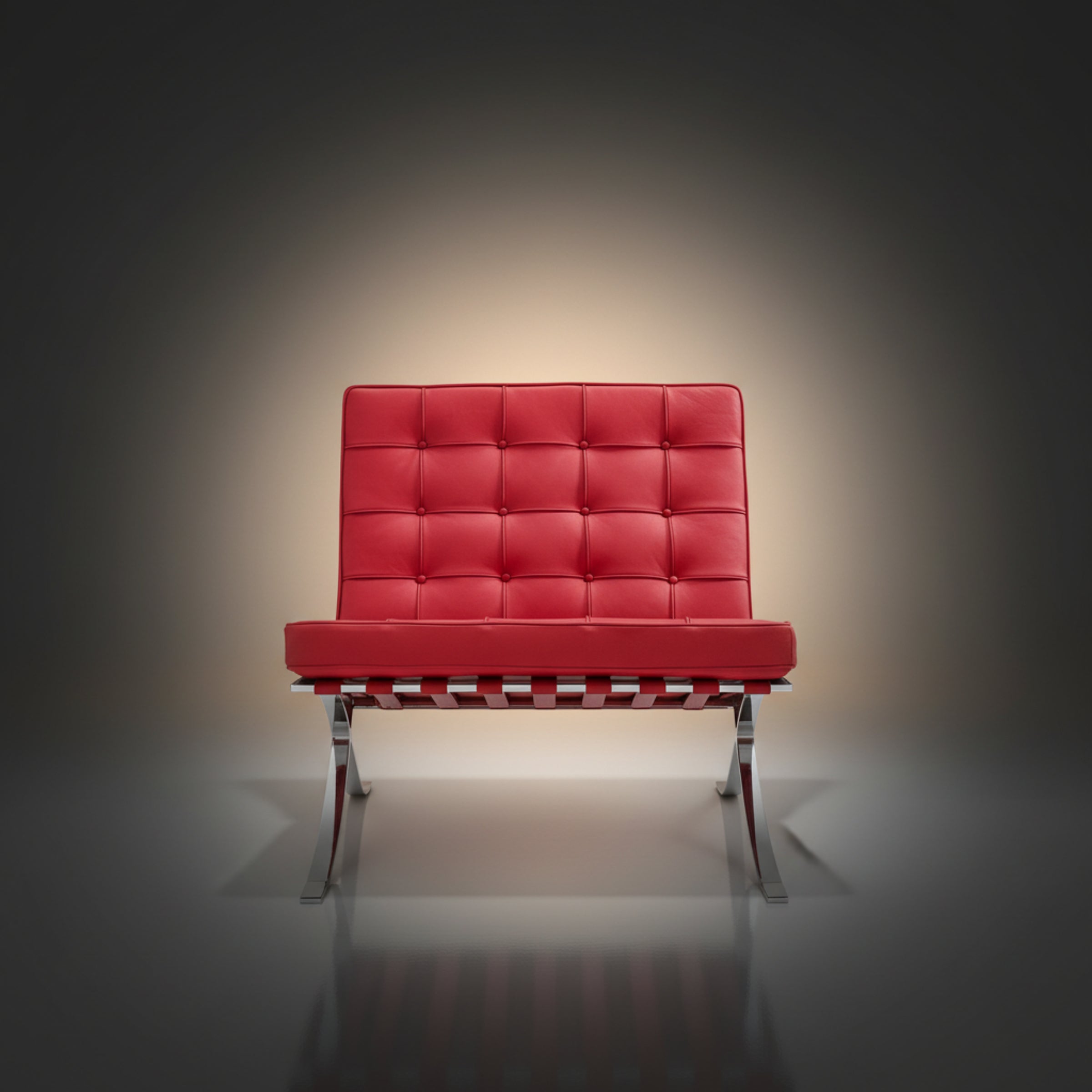 Mies Barcelona Pavilion Chair with Footrest | Black - Aura Furnitures