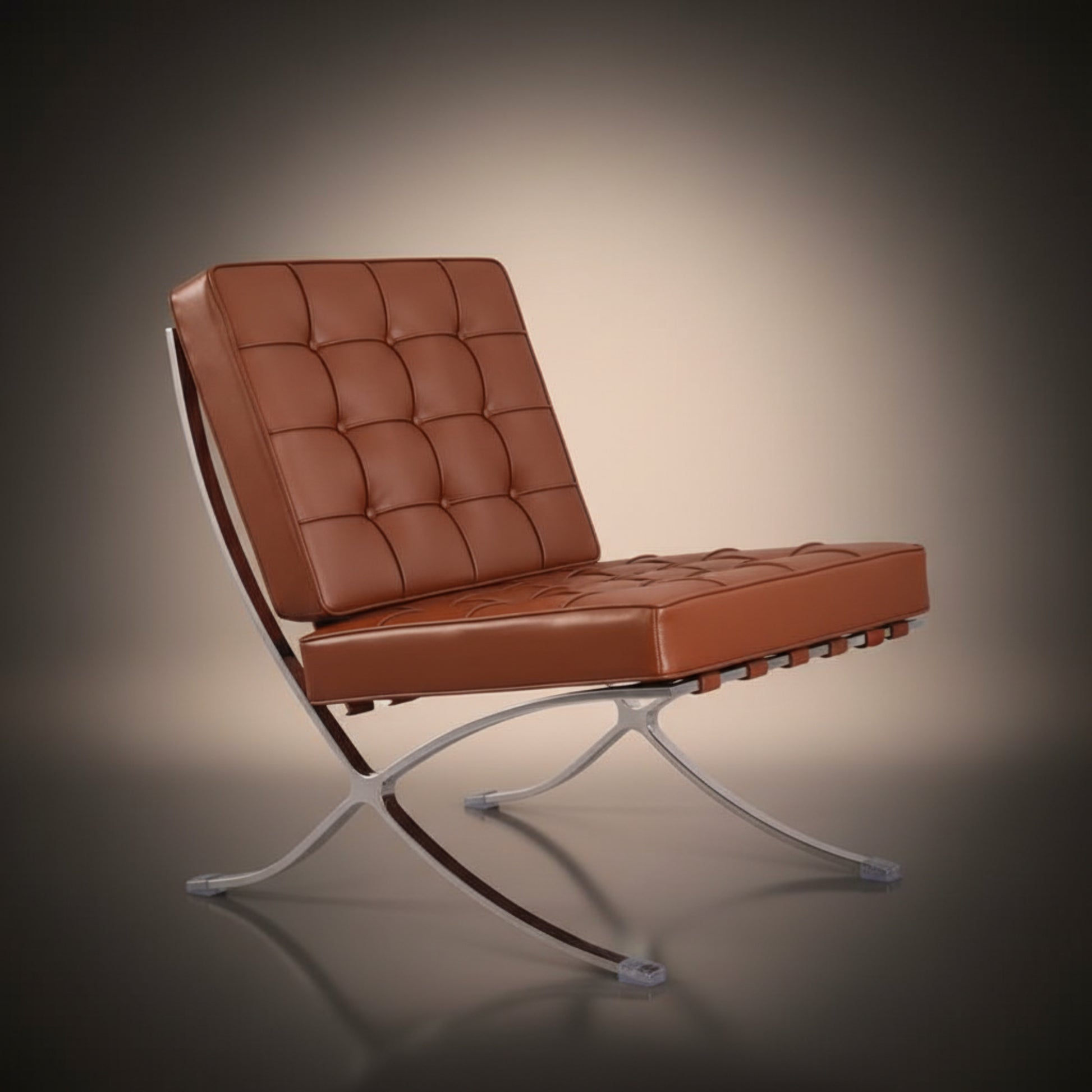 Mies Barcelona Pavilion Chair with Footrest | Black - Aura Furnitures