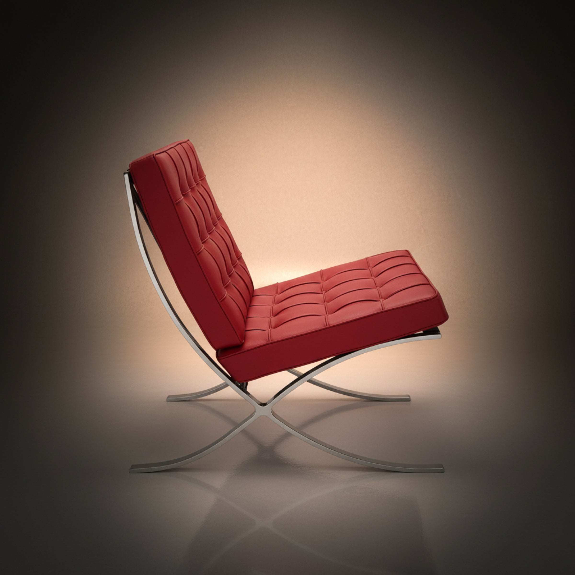 Mies Barcelona Pavilion Chair with Footrest | Black - Aura Furnitures