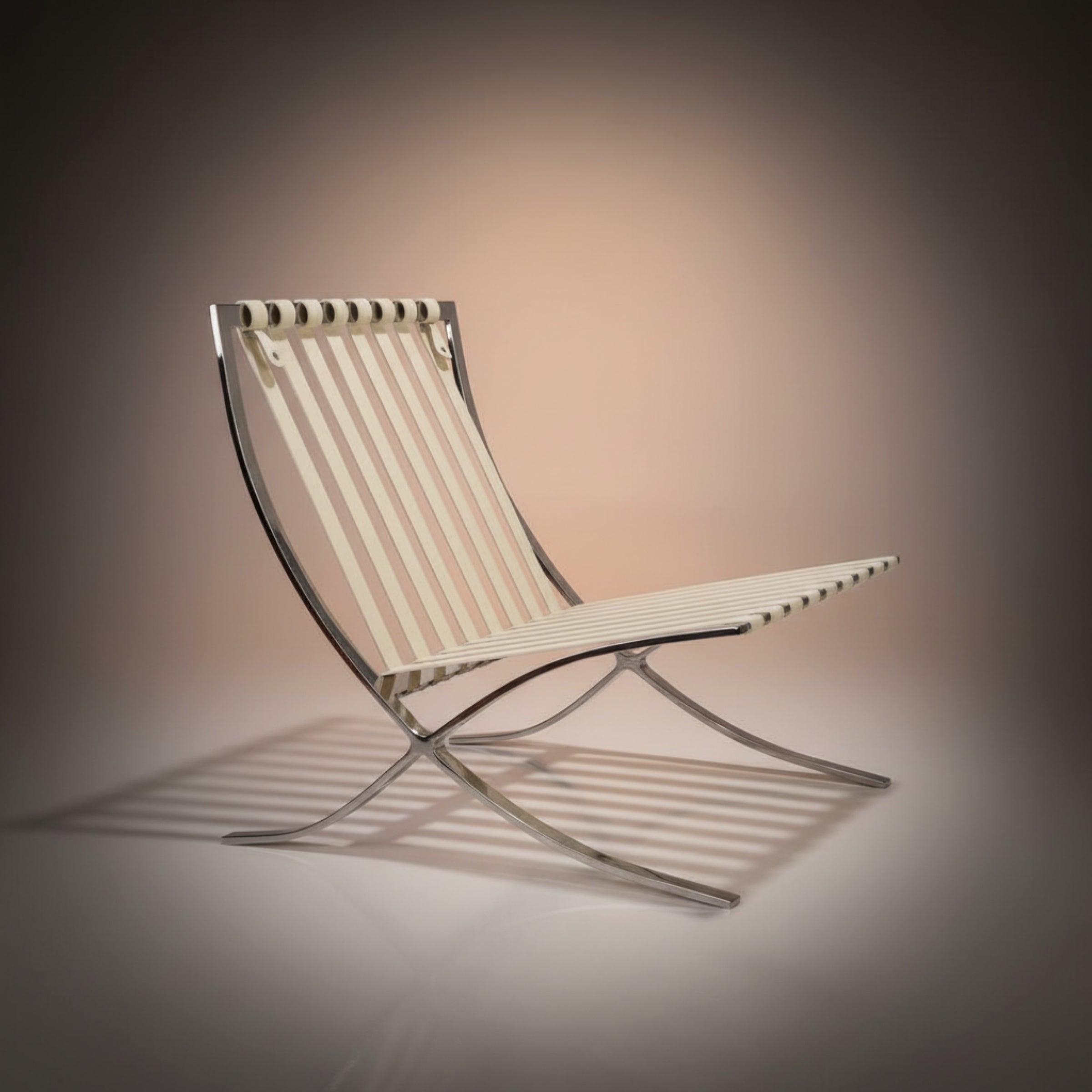 Mies Barcelona Pavilion Chair with Footrest | Black - Aura Furnitures