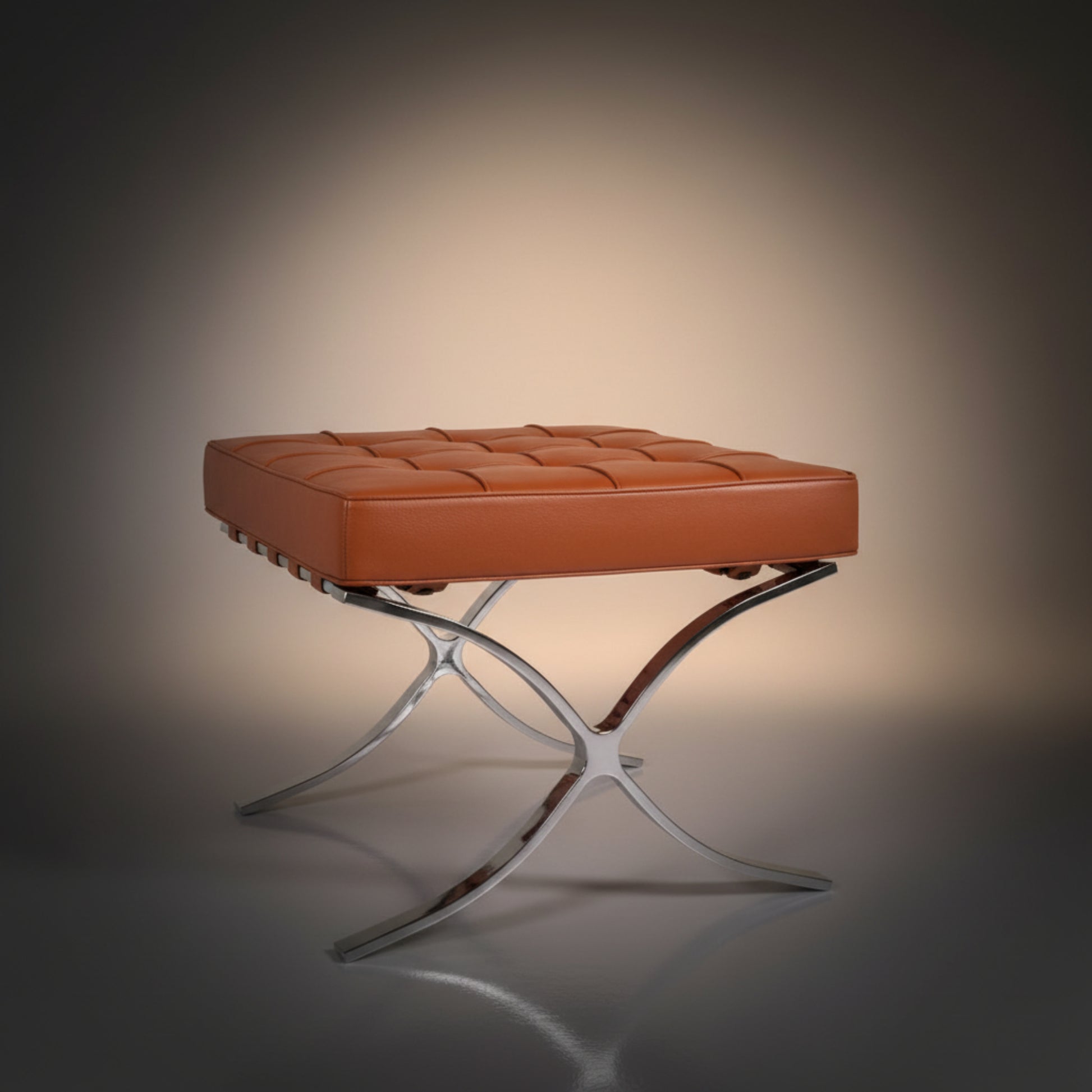 Mies Barcelona Pavilion Chair with Footrest | Black - Aura Furnitures