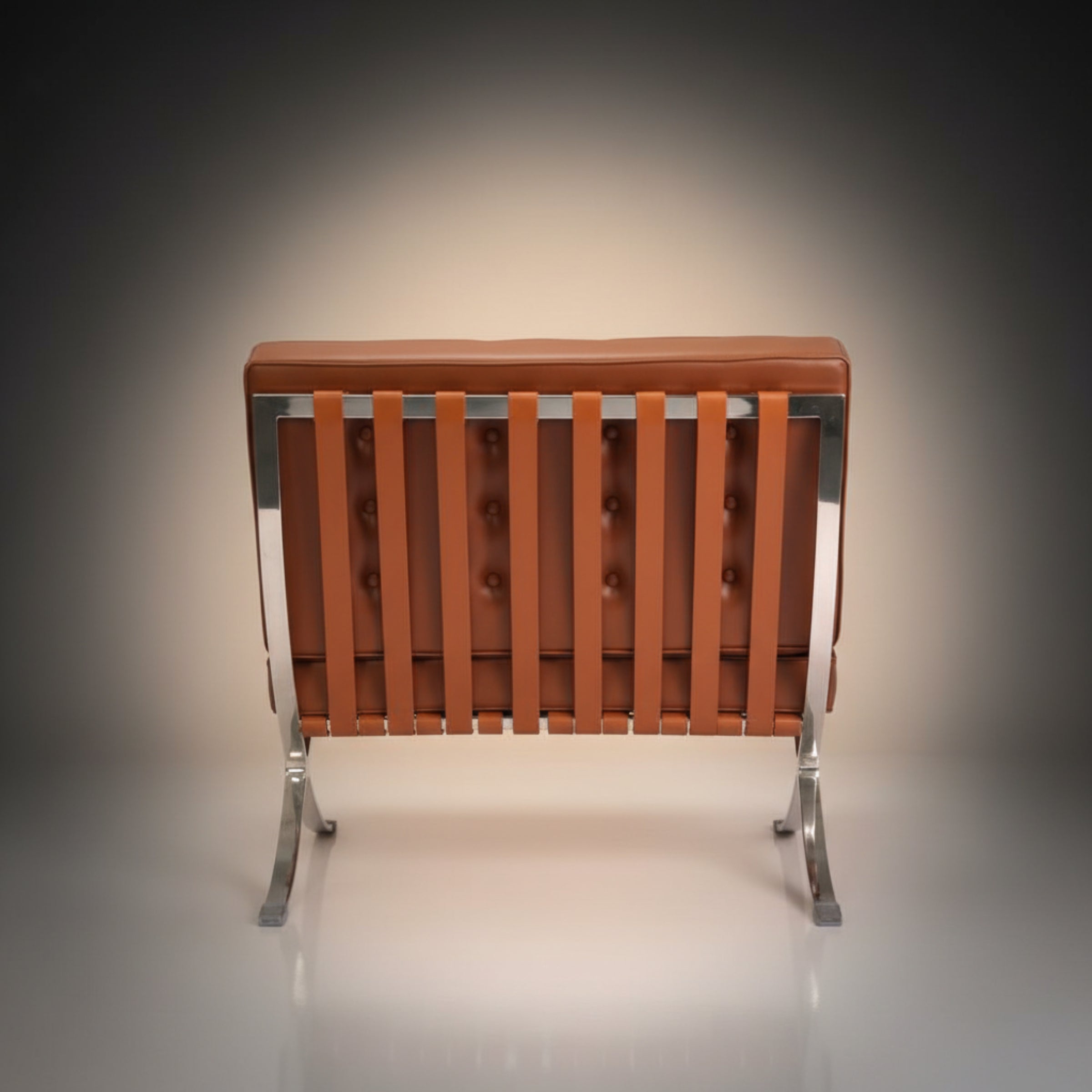 Mies Barcelona Pavilion Chair with Footrest | Tan Brown - Aura Furnitures