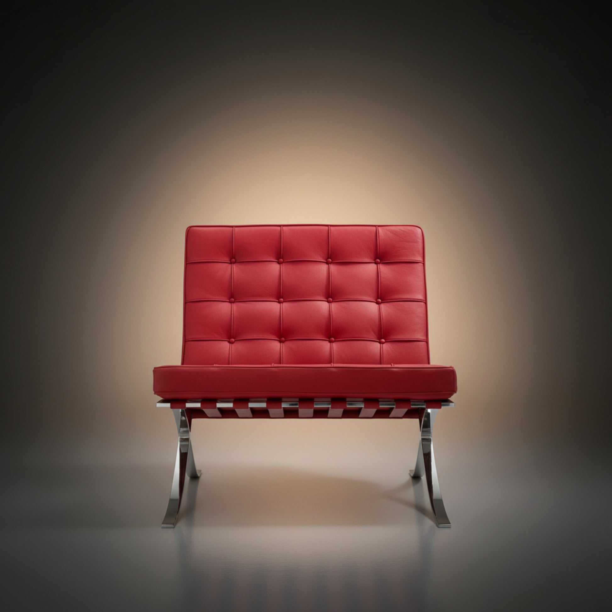 Mies Barcelona Pavilion Chair with Footrest | Tan Brown - Aura Furnitures