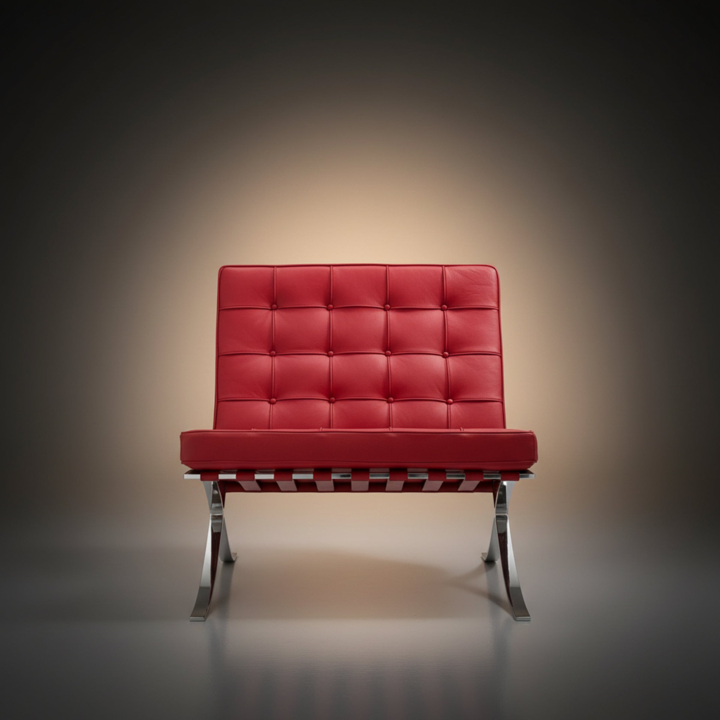 Mies Barcelona Pavilion Chair with Footrest | Tan Brown - Aura Furnitures