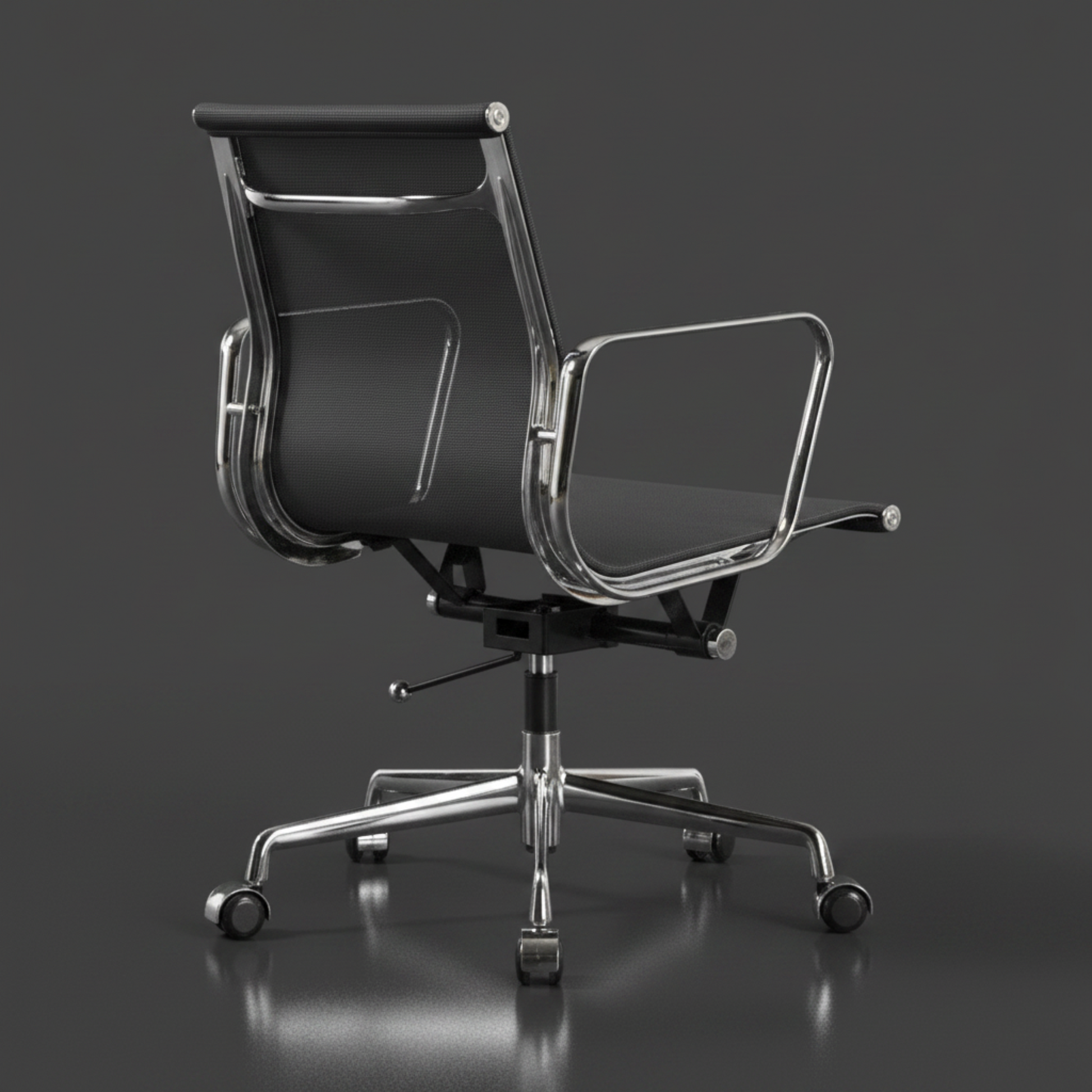 Modern Eames Meshed Office Chair EA 117 - Sleek Low Back Seating, Orange - Aura Furnitures