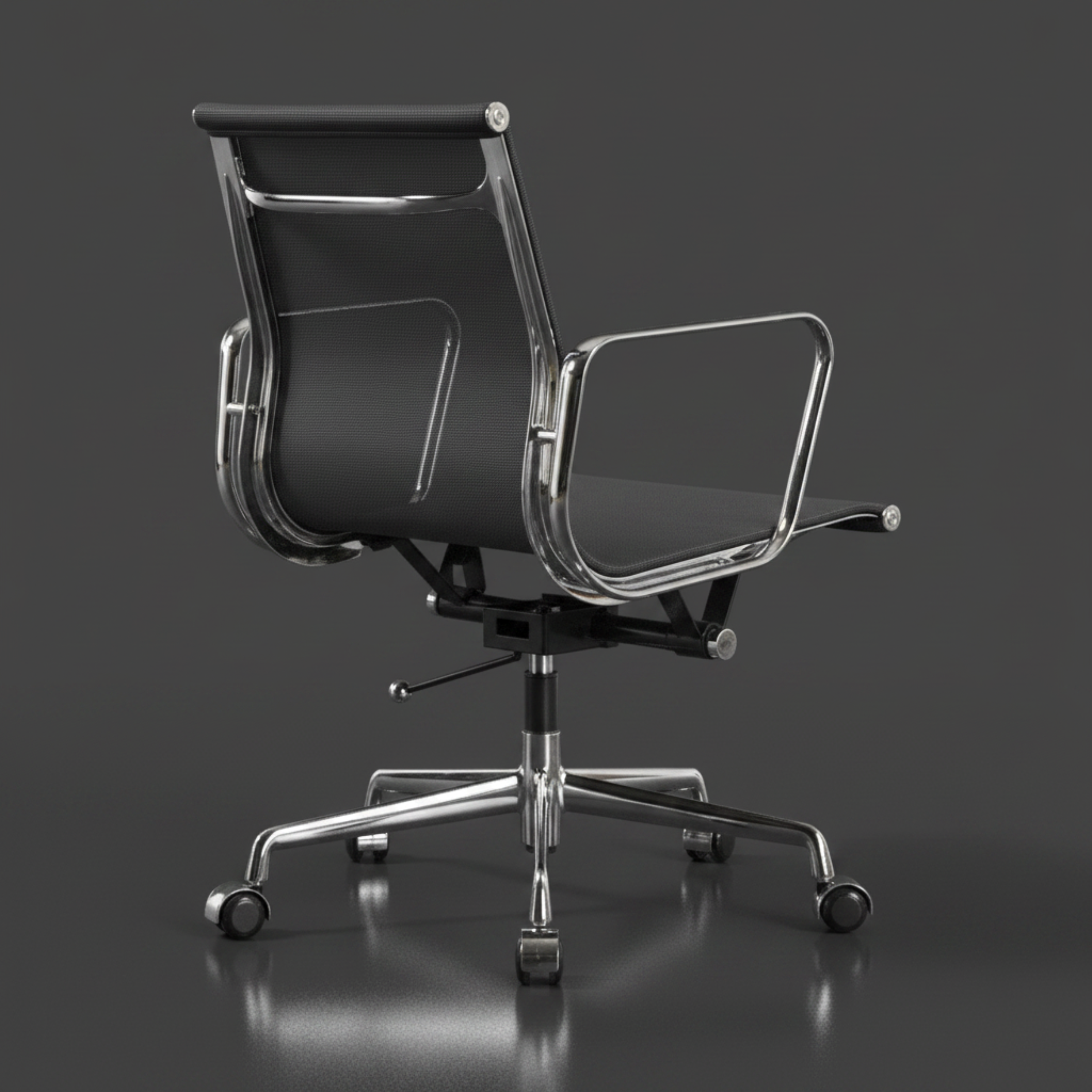 Modern Eames Meshed Office Chair EA 117 - Sleek Low Back Seating, Orange - Aura Furnitures